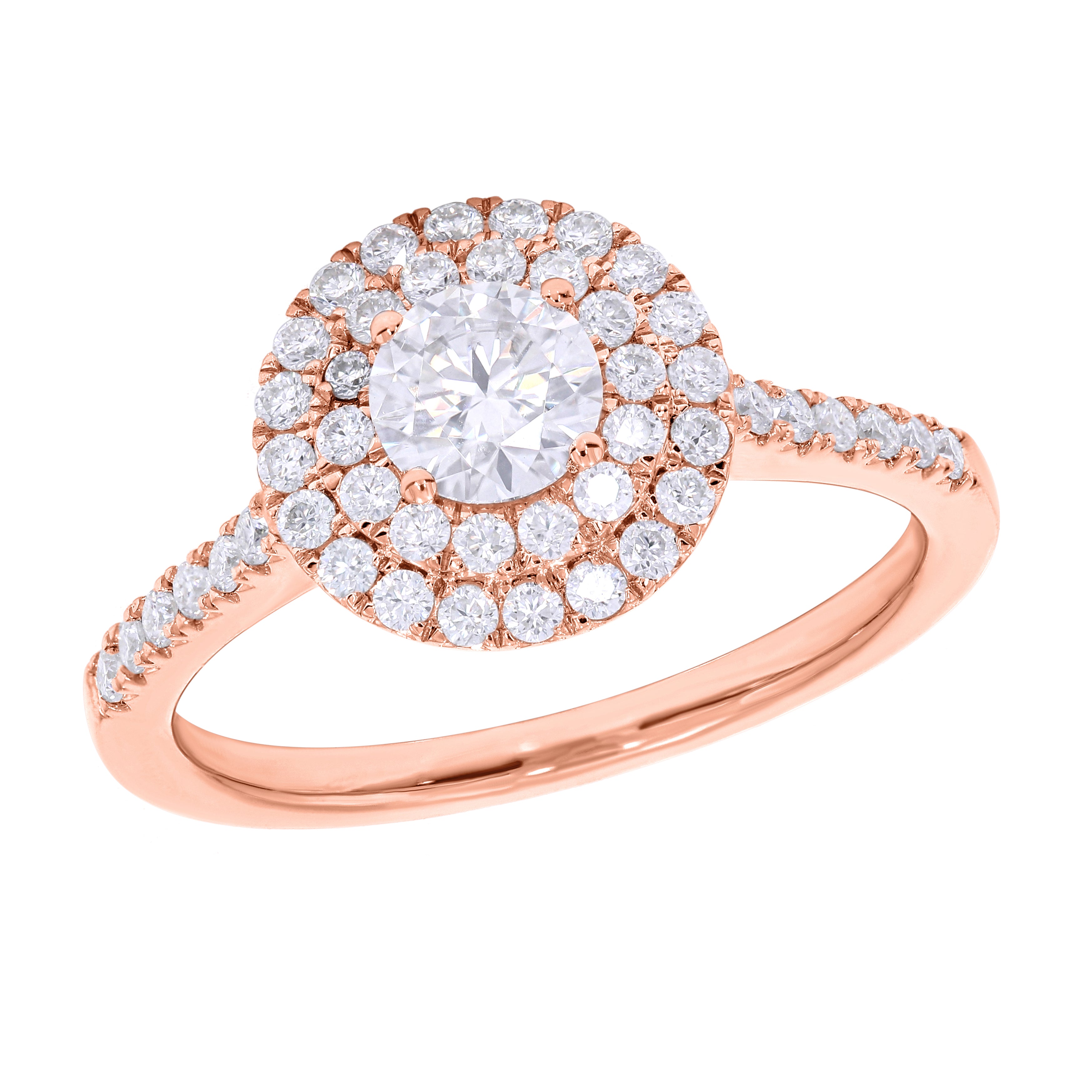 Keeva Jewels Round Diamond Double Halo Engagement Ring - KJR4037