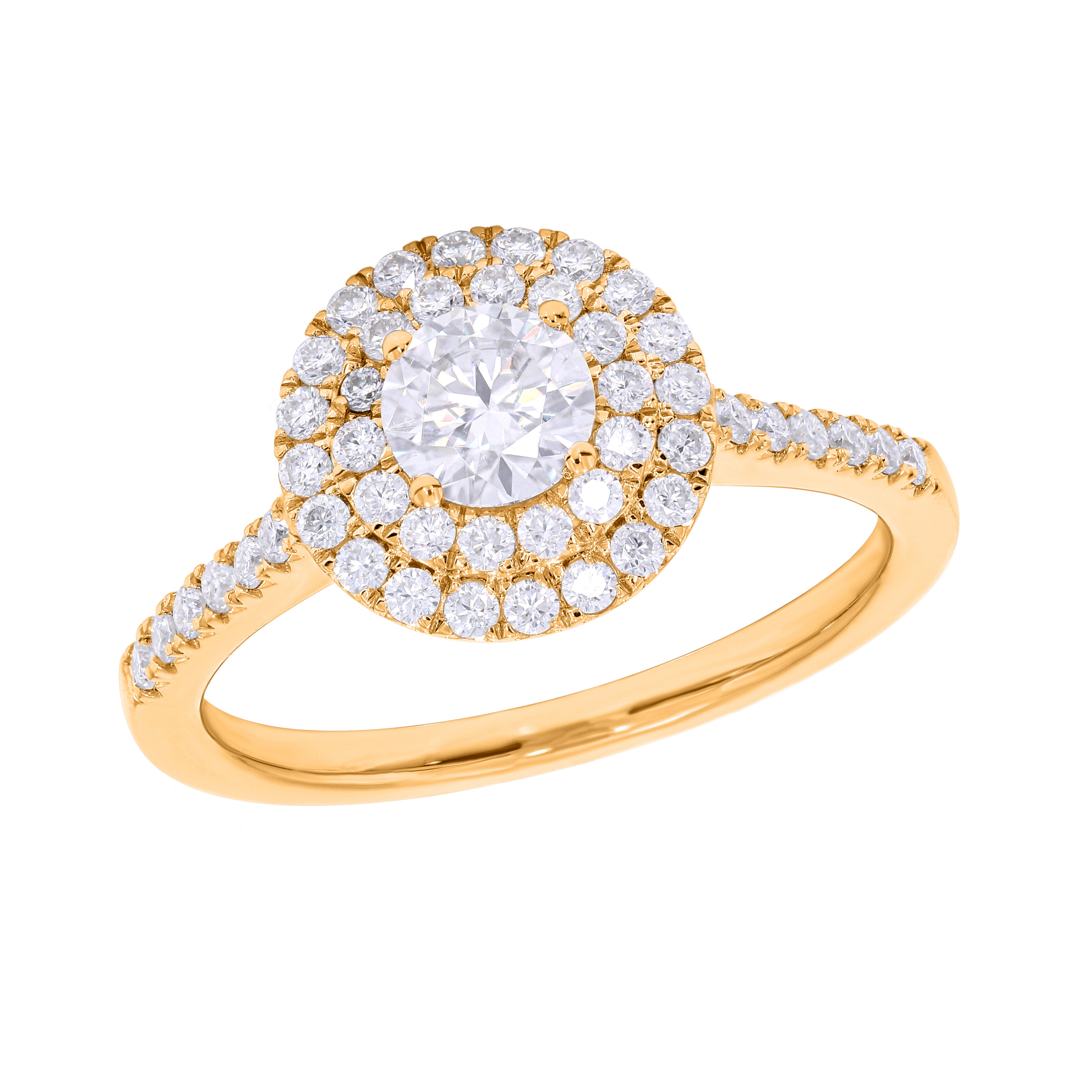 Keeva Jewels Round Diamond Double Halo Engagement Ring - KJR4037