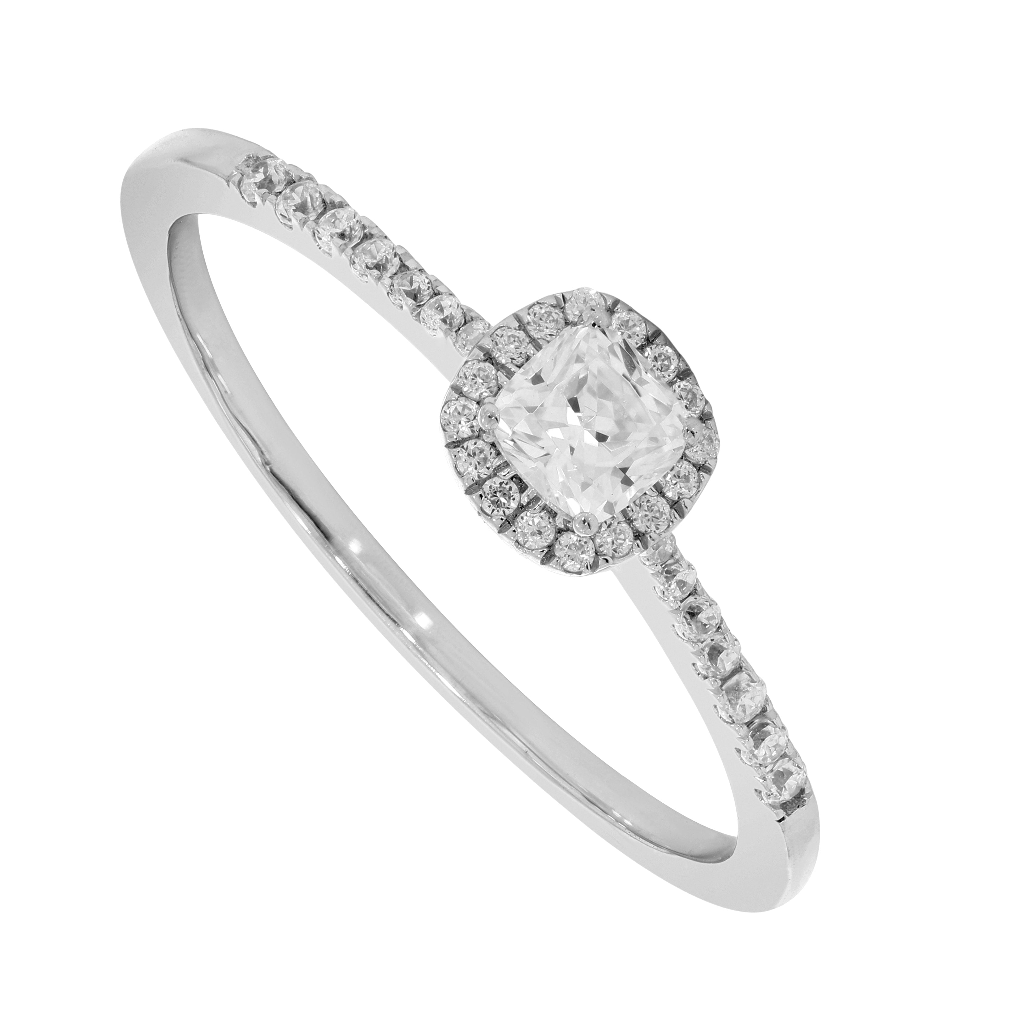 Keeva Jewels Round And Cushion Diamond Halo Engagement Ring - KJR4088