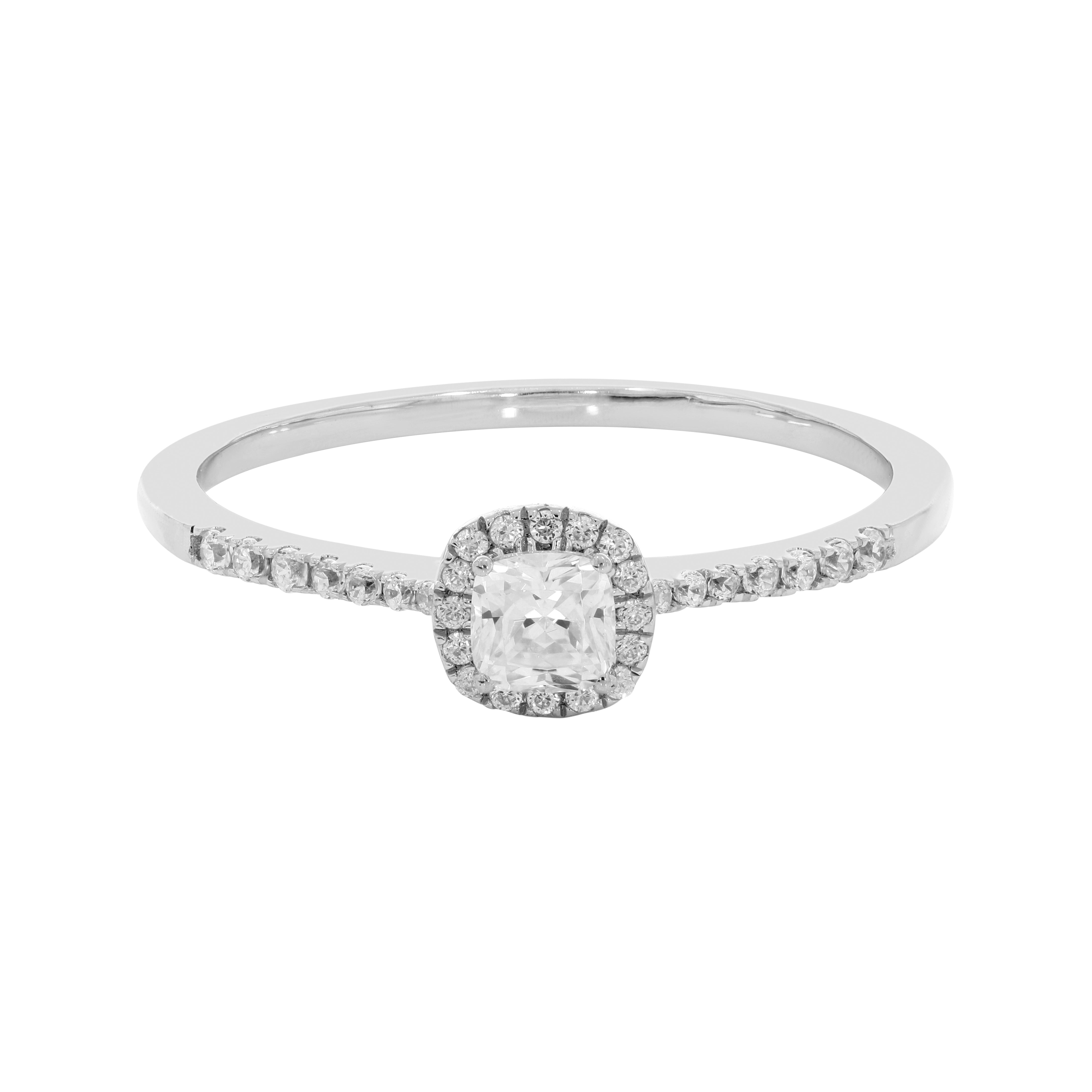 Keeva Jewels Round And Cushion Diamond Halo Engagement Ring - KJR4088