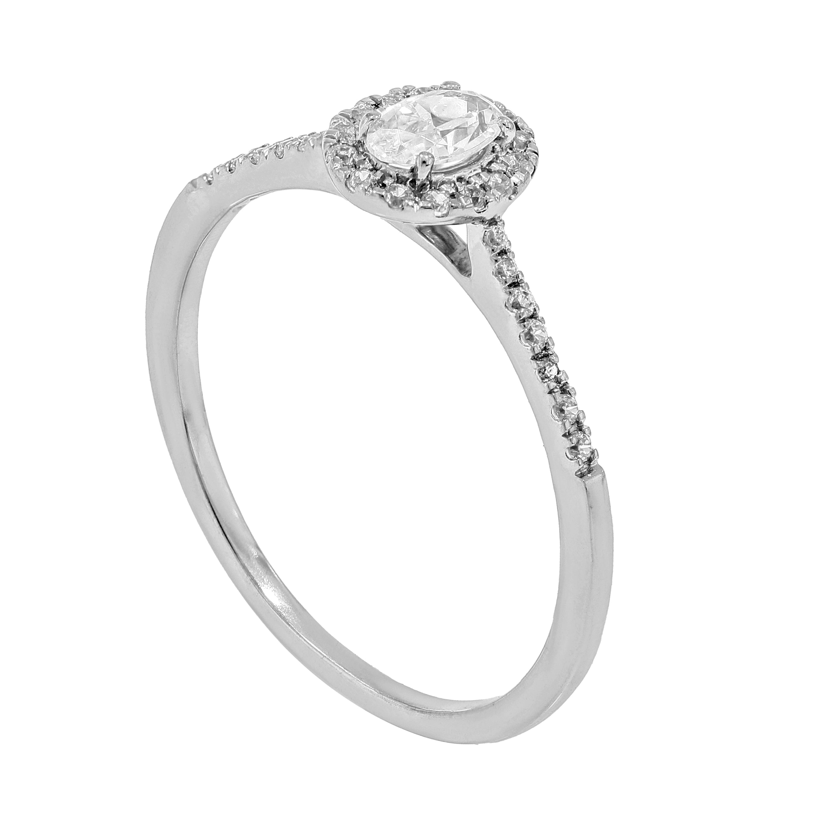 Keeva Jewels Round And Oval Diamond Halo Design Engagement Ring - KJR4091