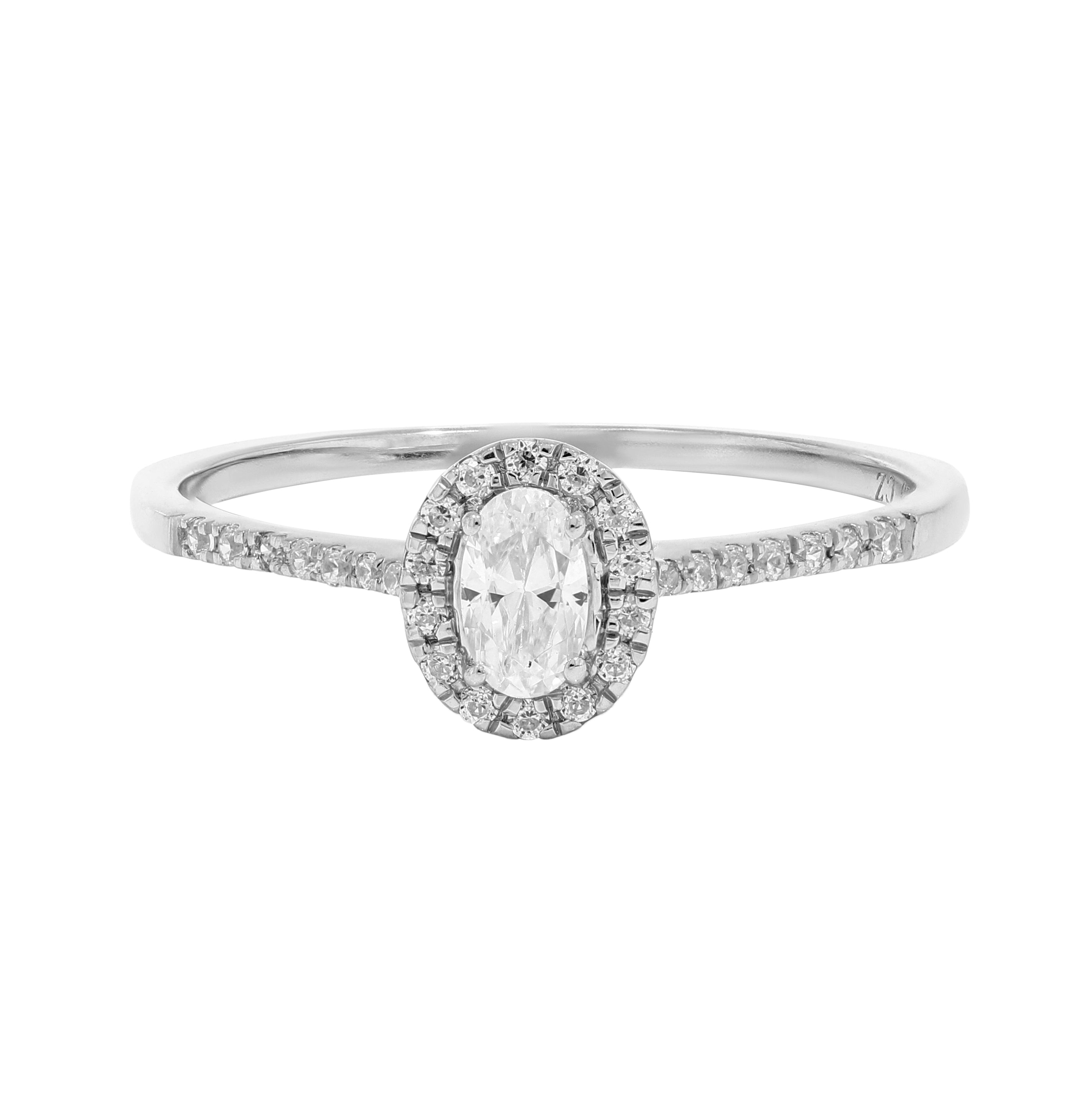 Keeva Jewels Round And Oval Diamond Halo Design Engagement Ring - KJR4091