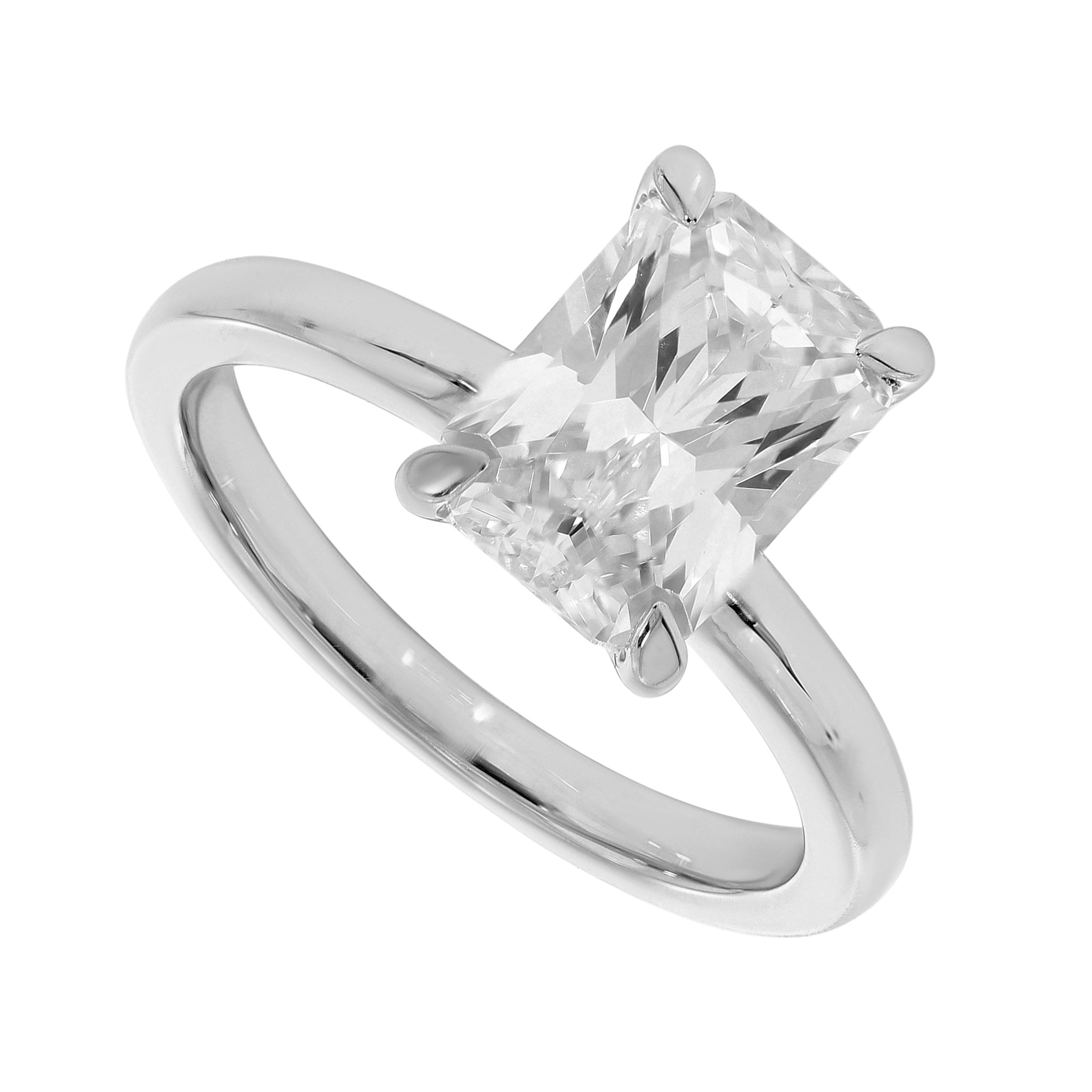 Keeva Jewels Emerald Diamond Solitaire Ring - KJR4596