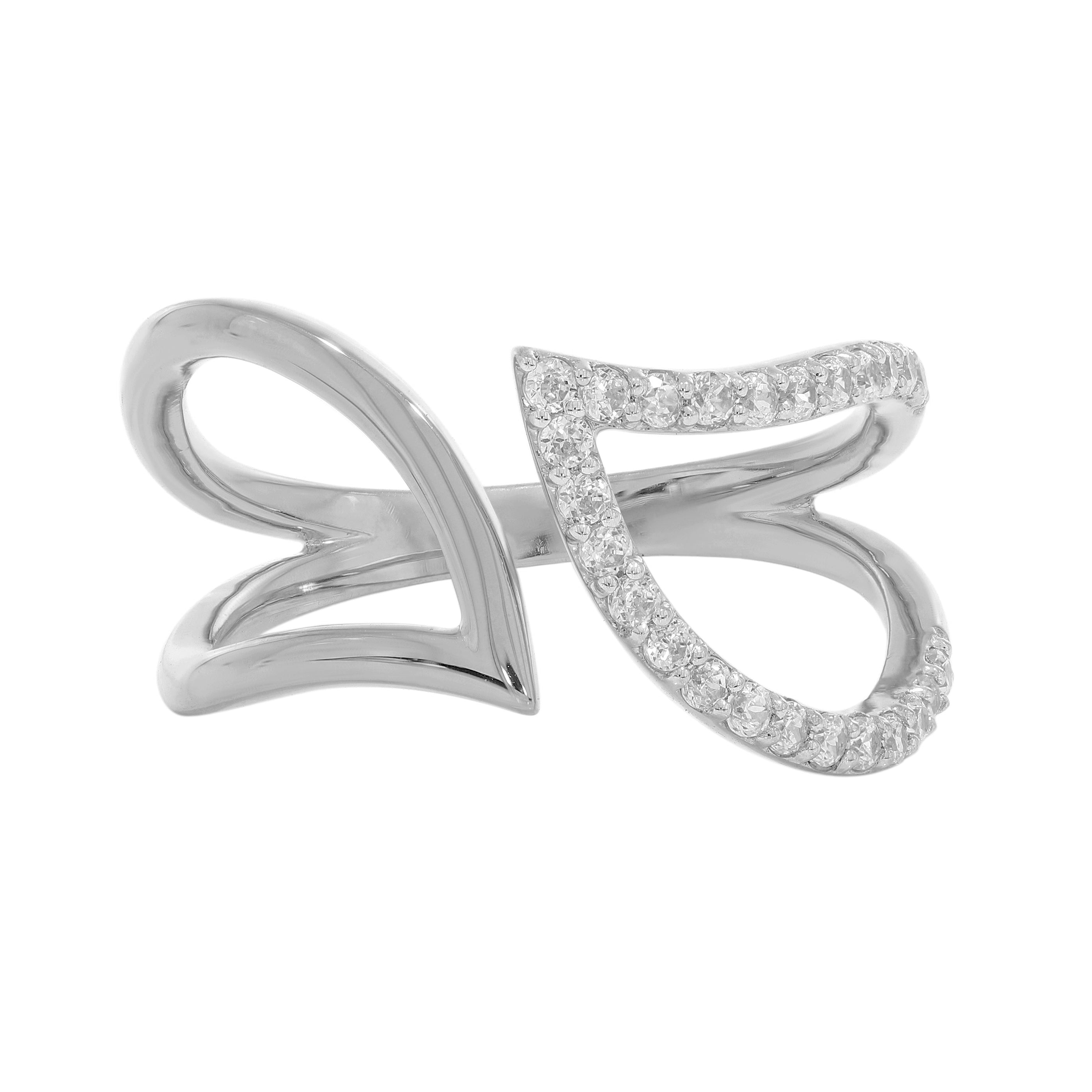 Keeva Jewels Round Diamond Leaf Unique Design Engagement Ring - KJR4783