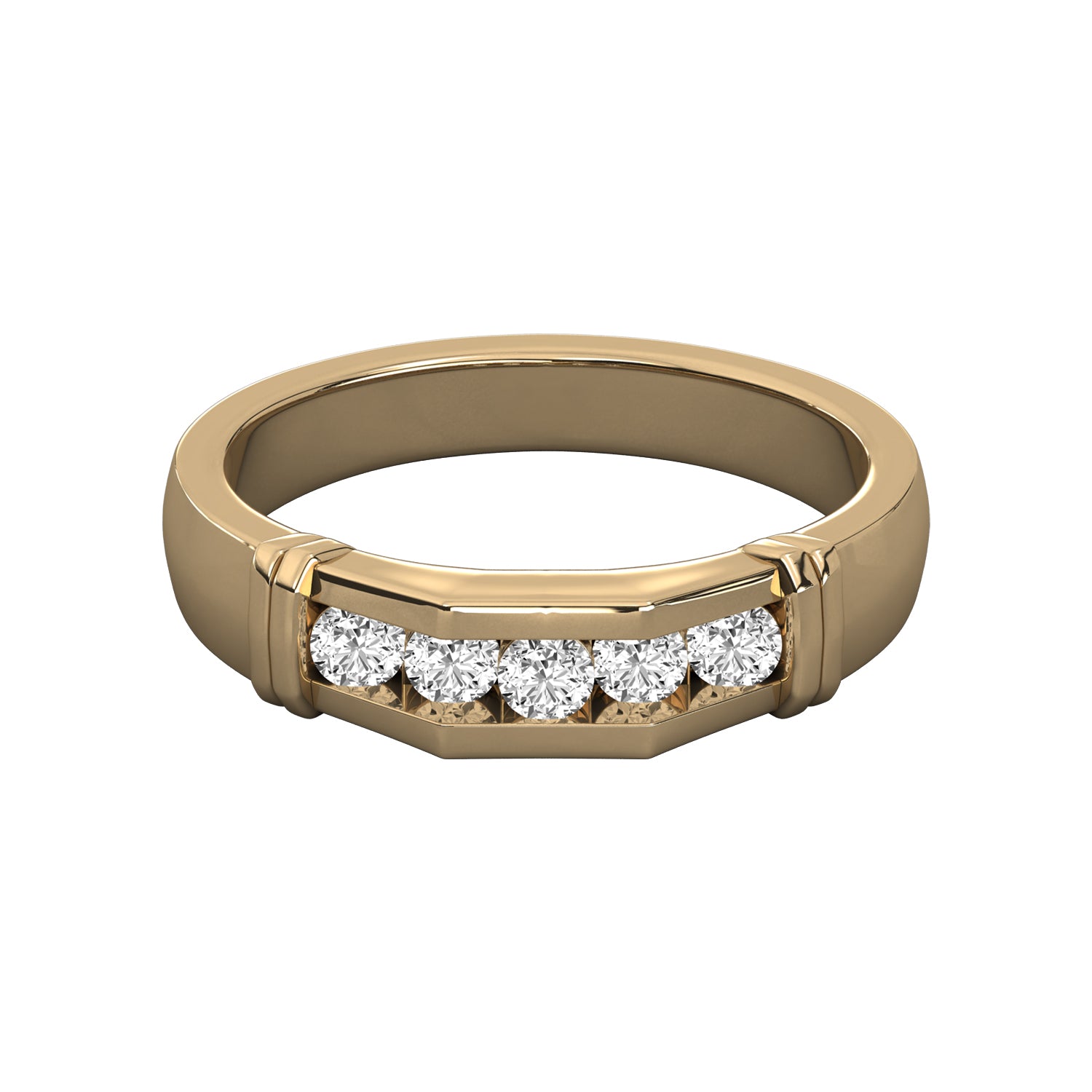 Keeva Jewels Round Diamond Channel Set Wedding Band - KJR5014