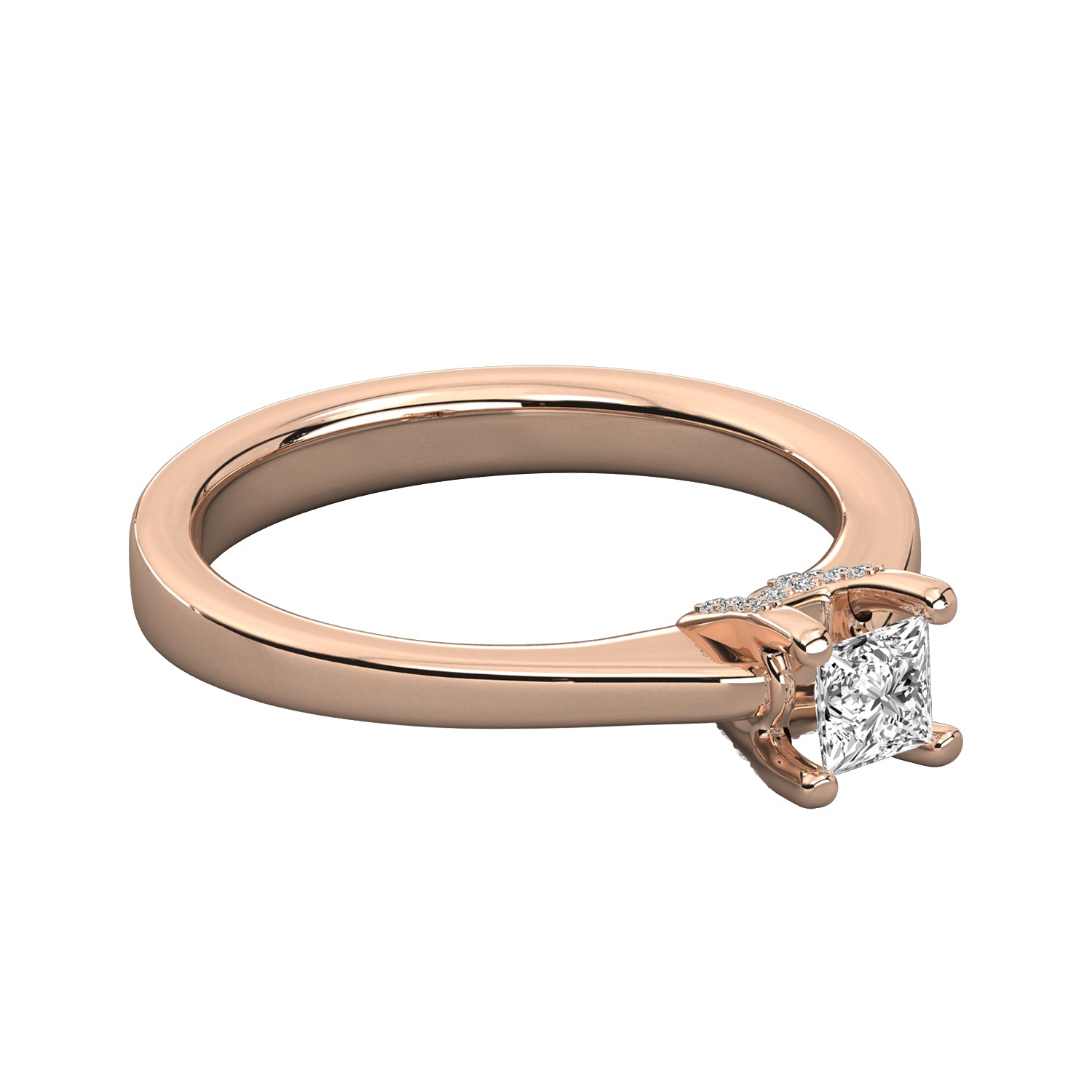 Keeva Jewels Princess Cut Diamond And Round Diamond Solitaire Ring - KJR5016