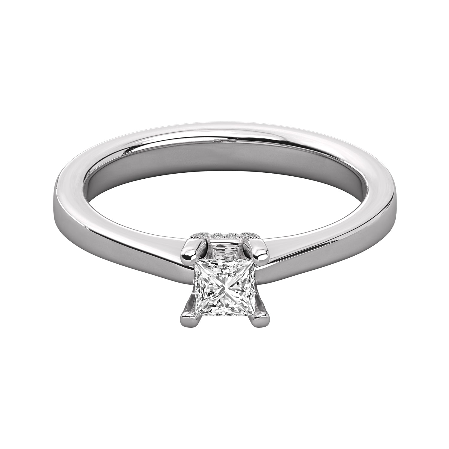 Keeva Jewels Princess Cut Diamond And Round Diamond Solitaire Ring - KJR5016