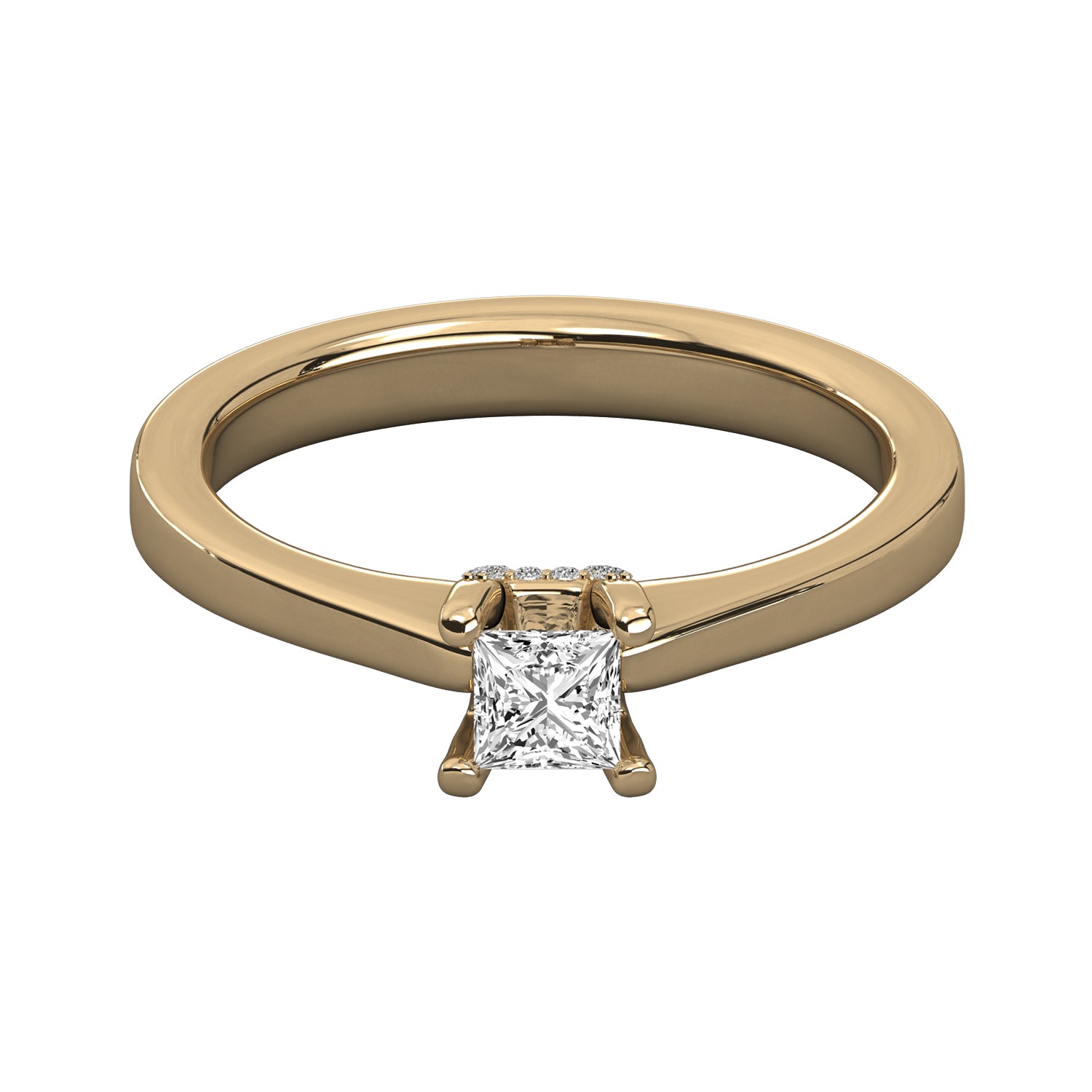 Keeva Jewels Princess Cut Diamond And Round Diamond Solitaire Ring - KJR5016