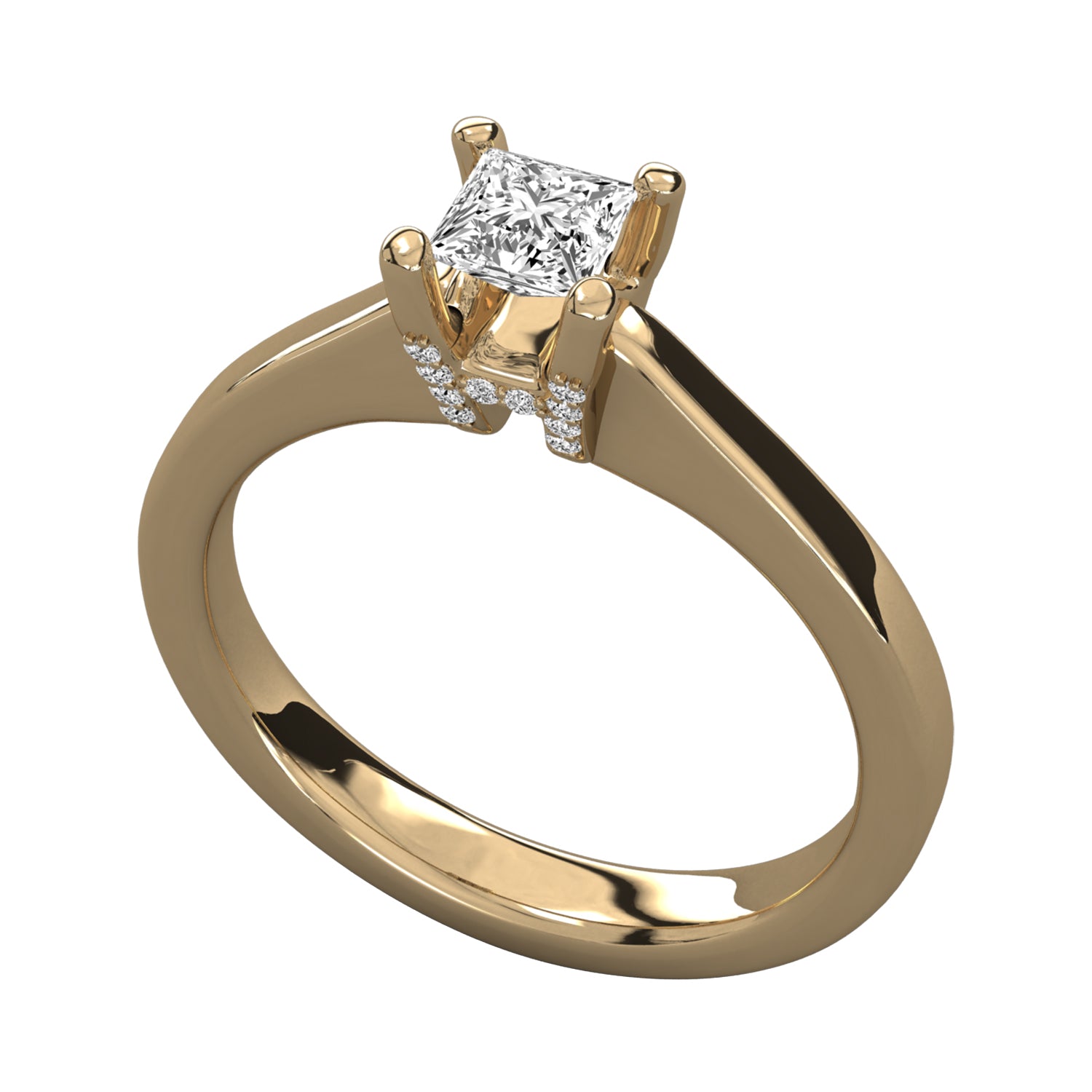 Keeva Jewels Princess Cut Diamond And Round Diamond Solitaire Ring - KJR5016