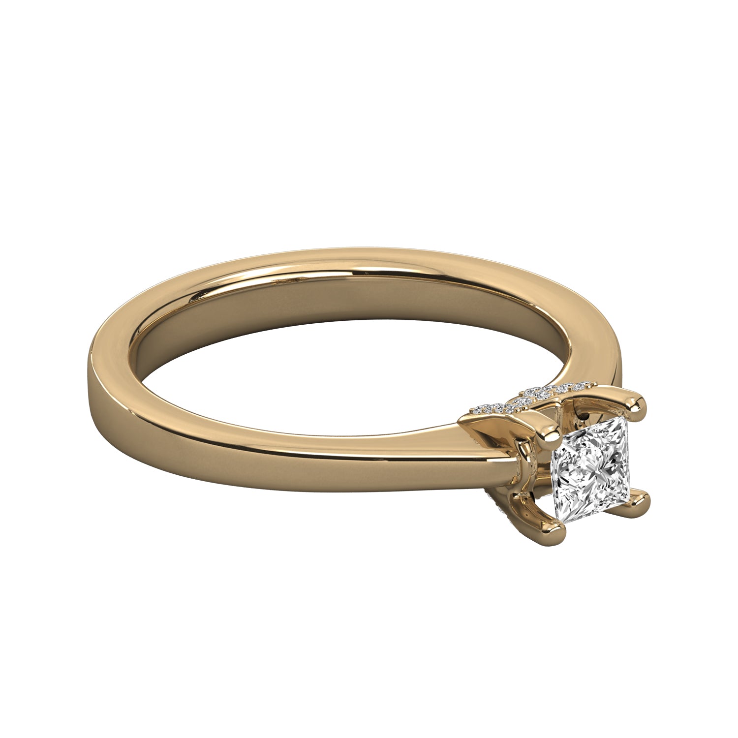 Keeva Jewels Princess Cut Diamond And Round Diamond Solitaire Ring - KJR5016