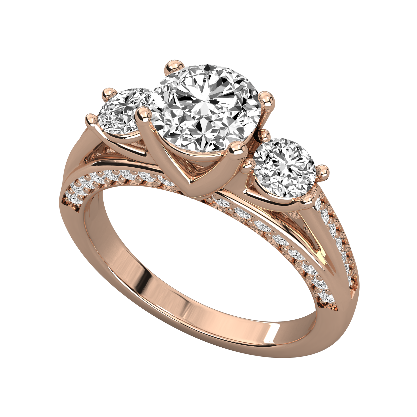 Keeva Jewels Round Cut Diamond 3 Stone Engagement Ring - KJR5039