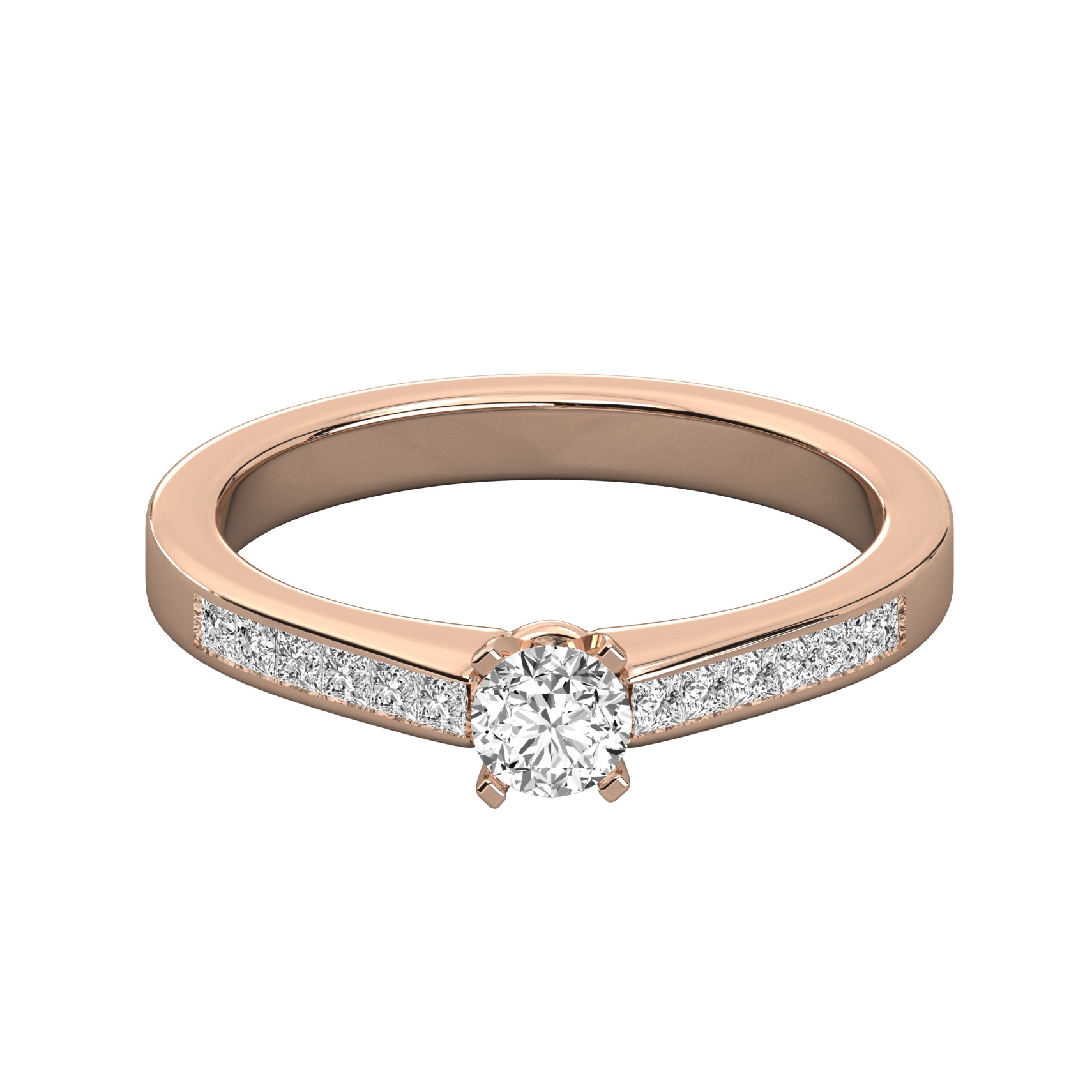 Keeva Jewels Round Cut Diamond And Princess Cut Diamond Solitaire Ring - KJR5069