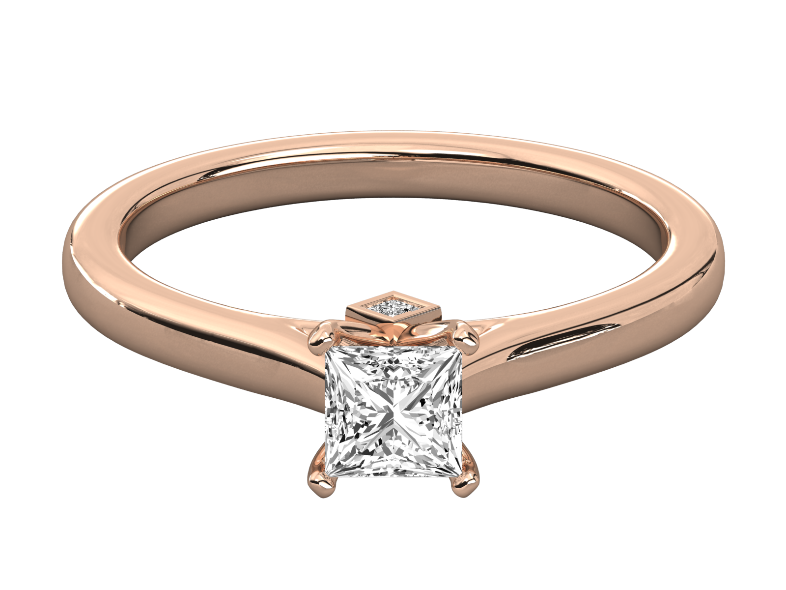 Keeva Jewels Princess Diamond Micro Prong Set Solitaire Ring - KJR5174