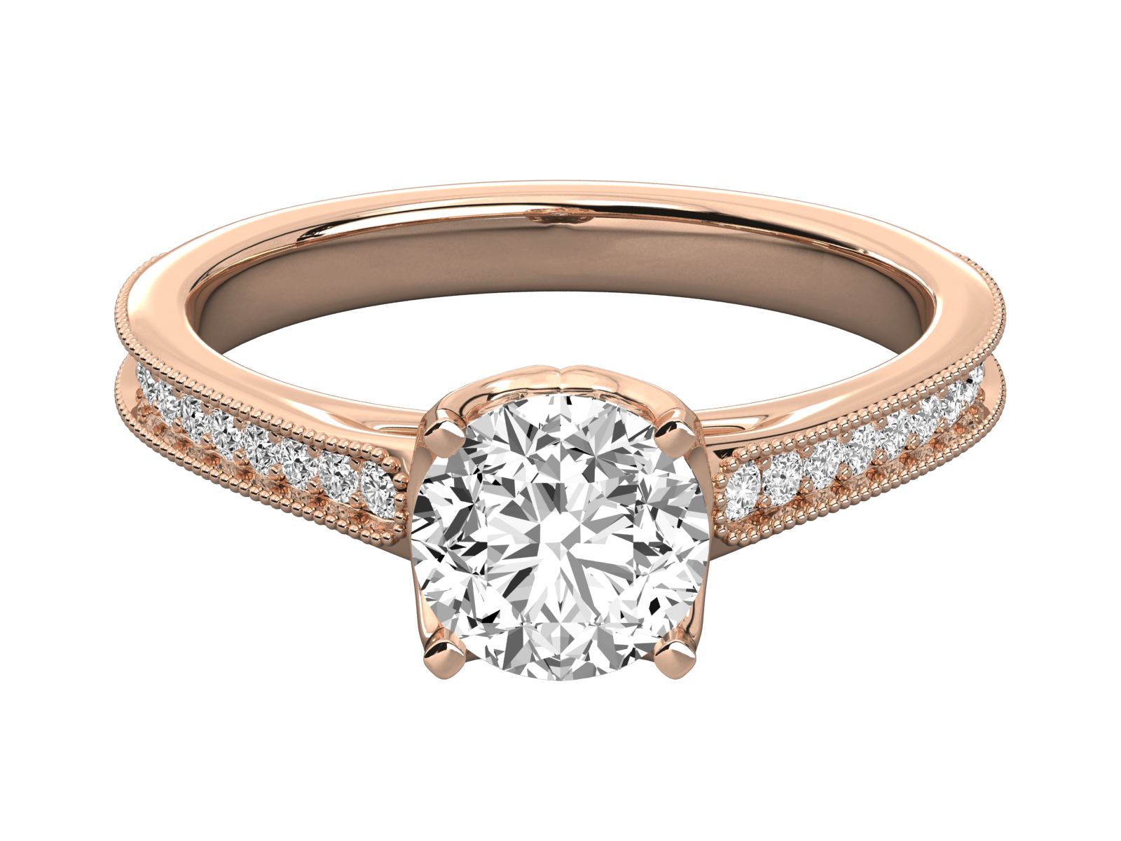 Keeva Jewels Round Diamond Designer Solitaire Wedding Ring - KJR5184