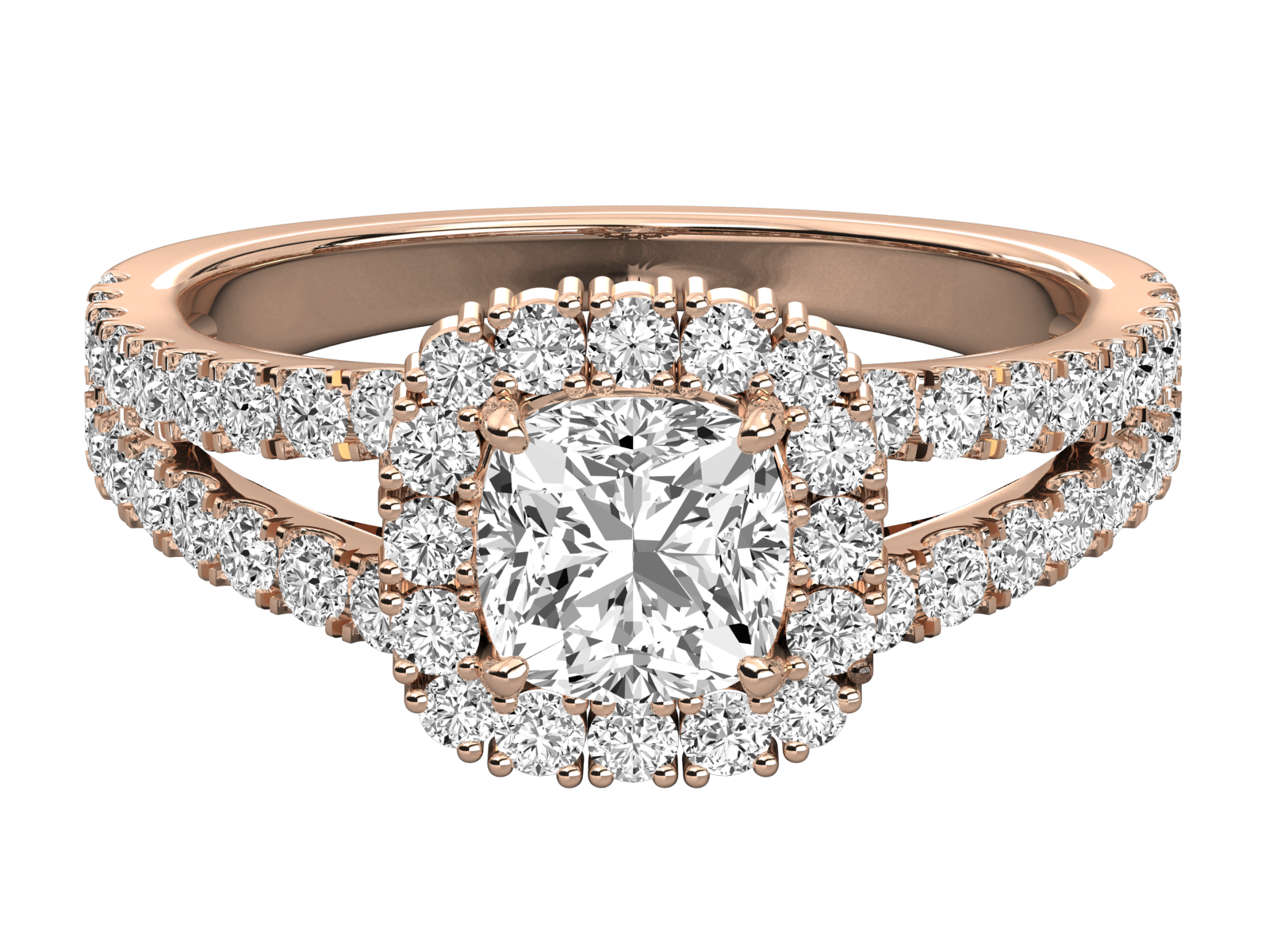 Keeva Jewels Round And Cushion Diamond Halo Engagement Ring - KJR5224