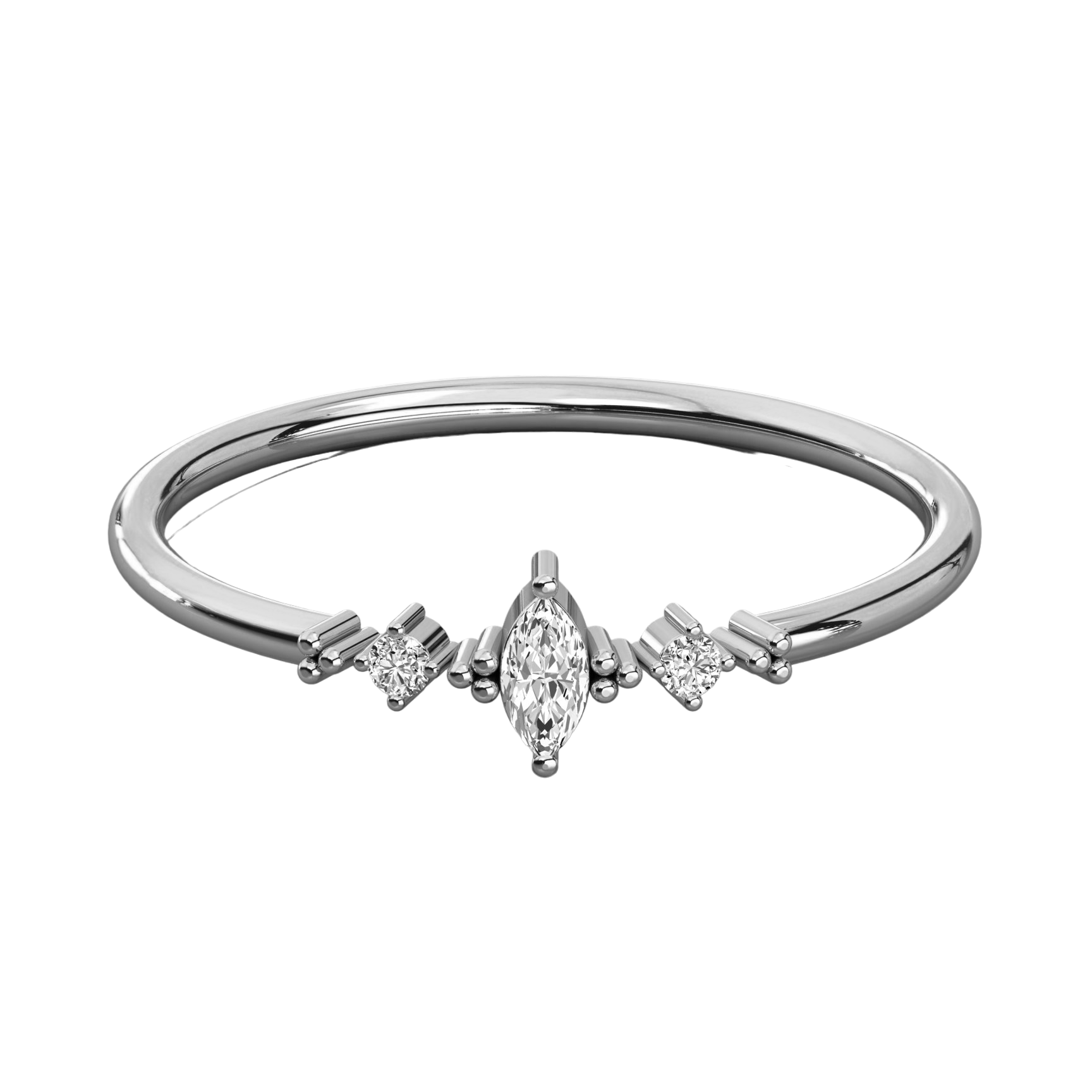 Keeva Jewels Marquise And Round Cut Diamond Wedding Band - KJR5346