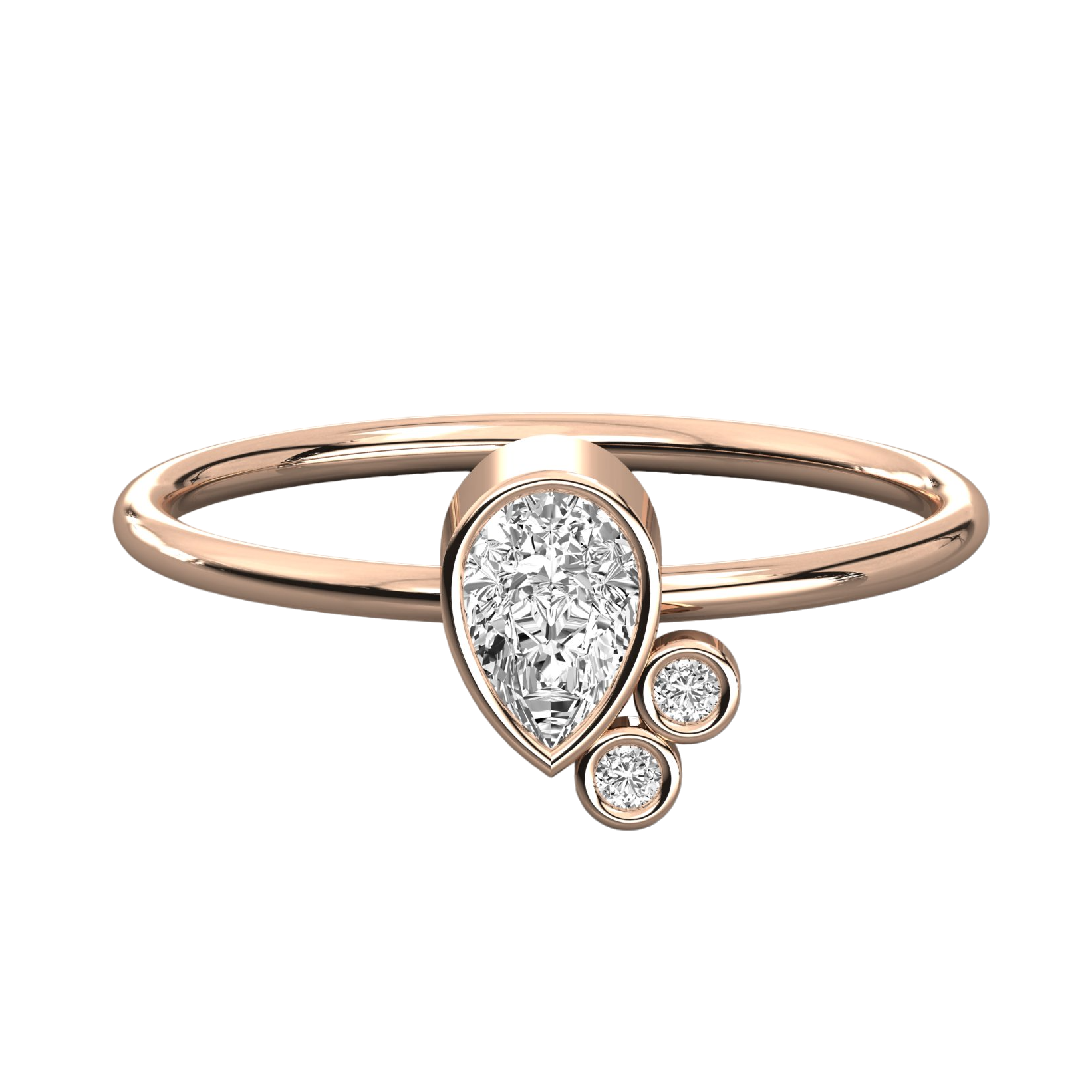 Keeva Jewels Pear And Round Diamond Low Waight Wedding Band - KJR5349