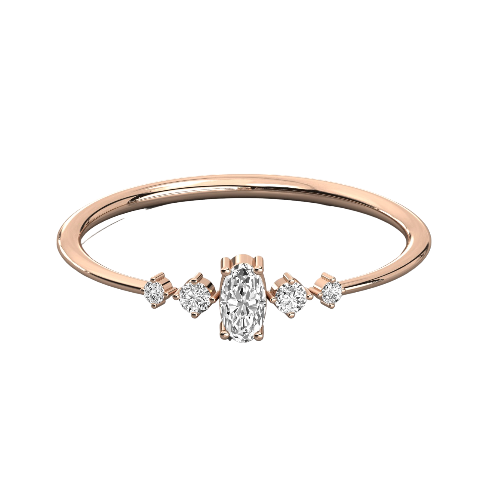 Keeva Jewels Oval And Round Diamond Wedding Band - KJR5356