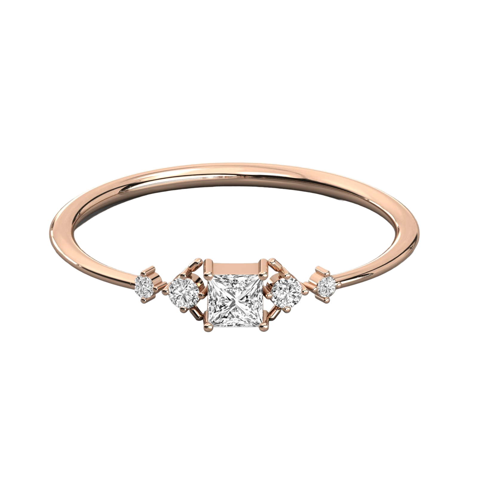 Keeva Jewels Princess And Round Diamond Wedding Band - KJR5357