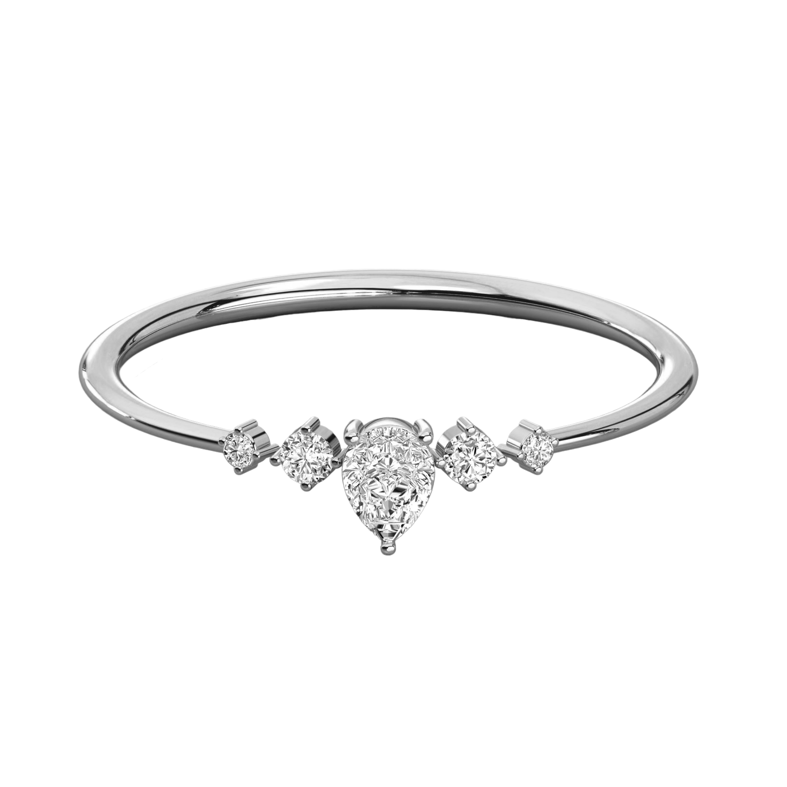 Keeva Jewels Pear And Round Diamond Wedding Band - KJR5358