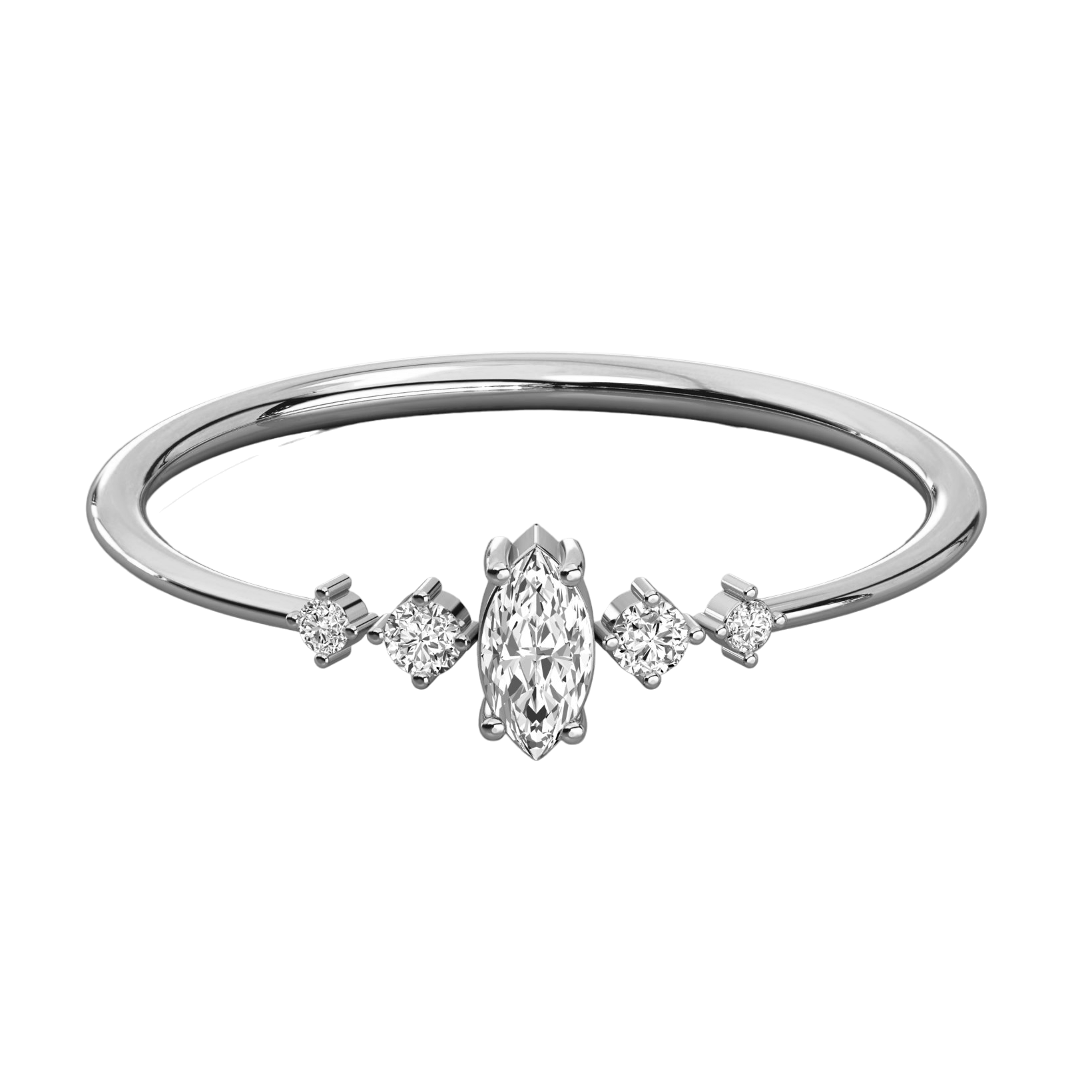 Keeva Jewels Marquise And Round Cut Diamond Wedding Band - KJR5359