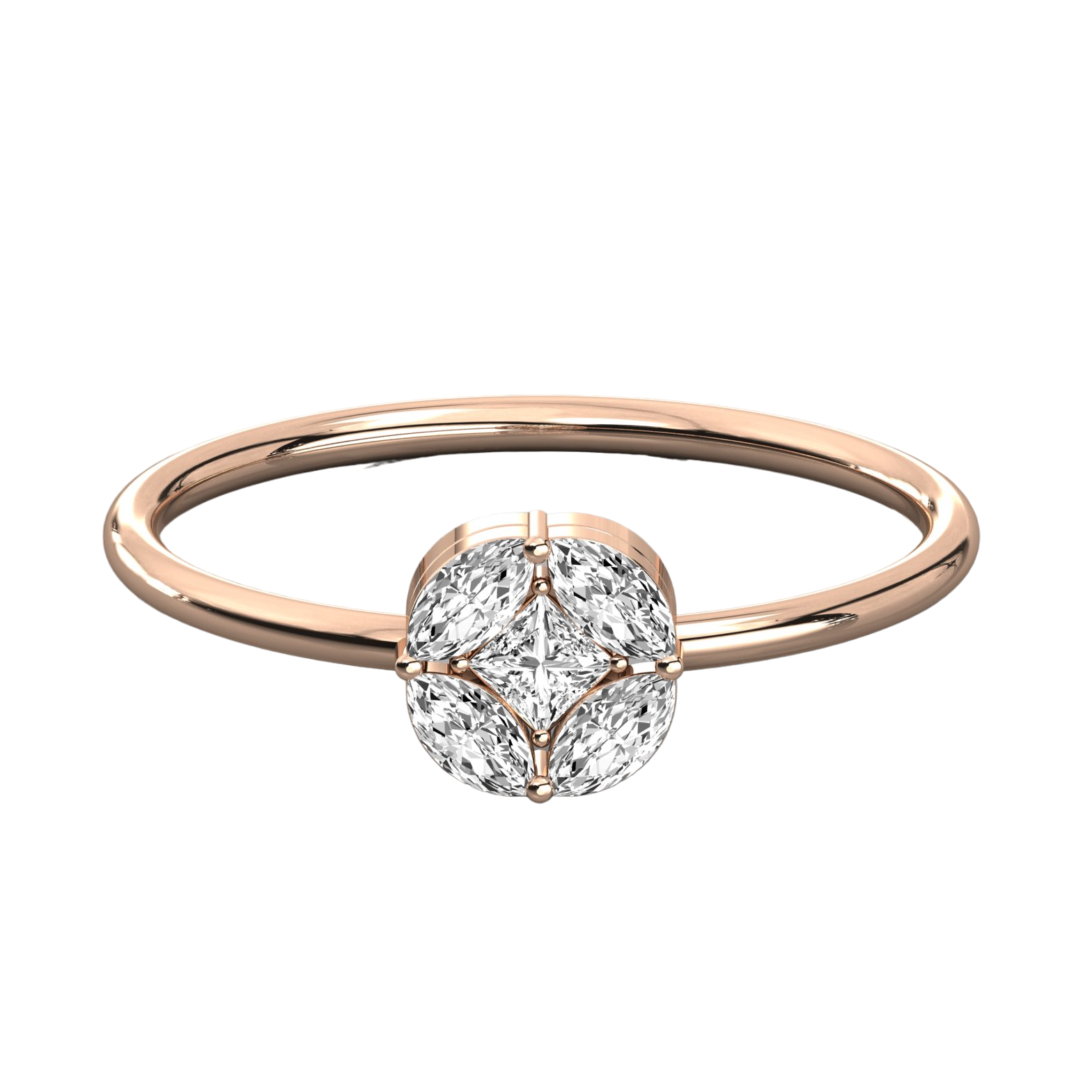 Keeva Jewels Princess And Marquise Diamond Wedding Band - KJR5365