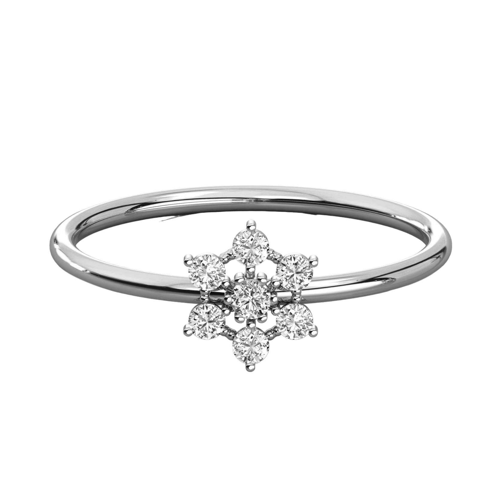 Keeva Jewels Round Diamond Small Flower Desing Wedding Band - KJR5388