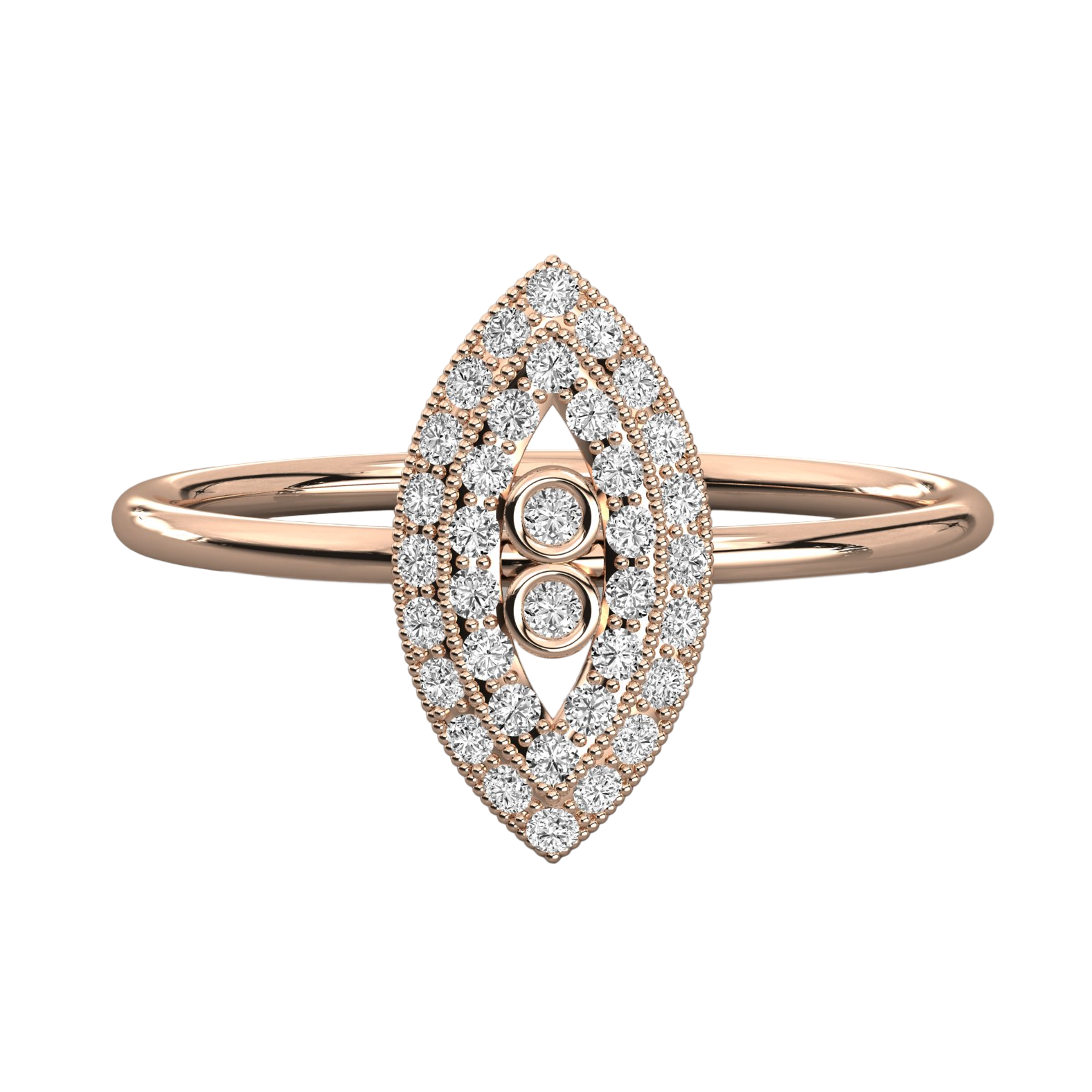 Keeva Jewels Round Diamond Double Line Eye Desing Wedding Band - KJR5389