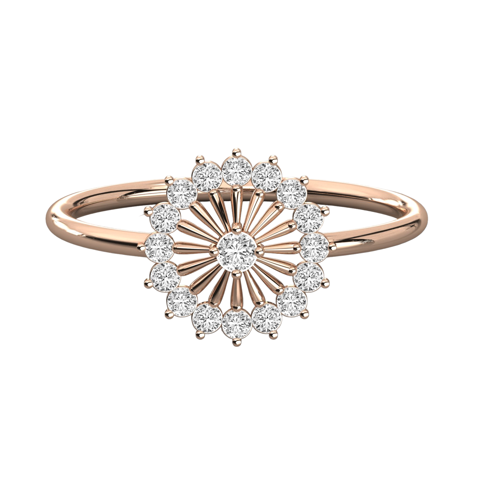 Keeva Jewels Round Diamond Sun Flower Desing Wedding Band - KJR5390