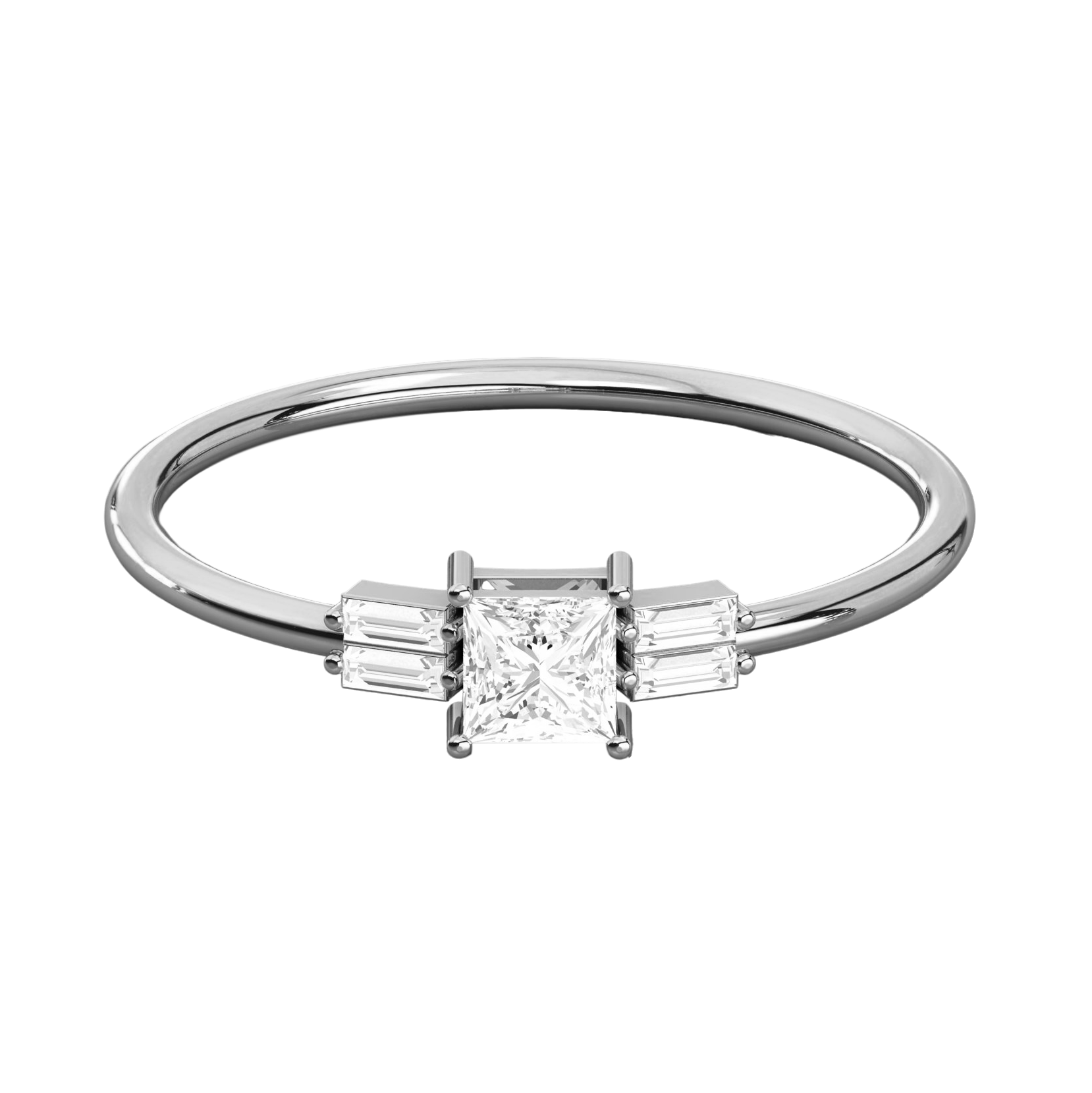 Keeva Jewels Princess And Baguette Diamond Wedding Band - KJR5397