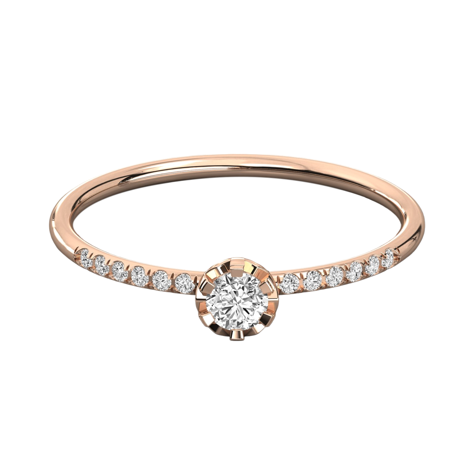 Keeva Jewels Round Diamond Small Flower Design Wedding Band - KJR5416