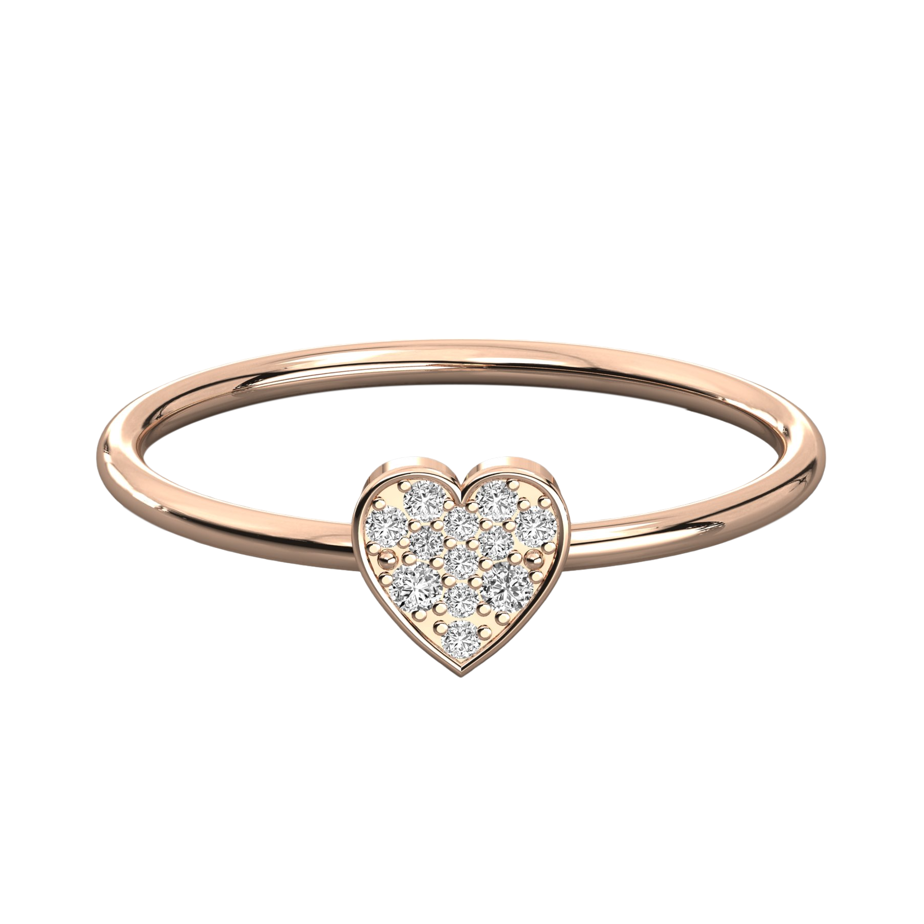 Keeva Jewels Round Diamond Heart Shape Wedding Band - KJR5444