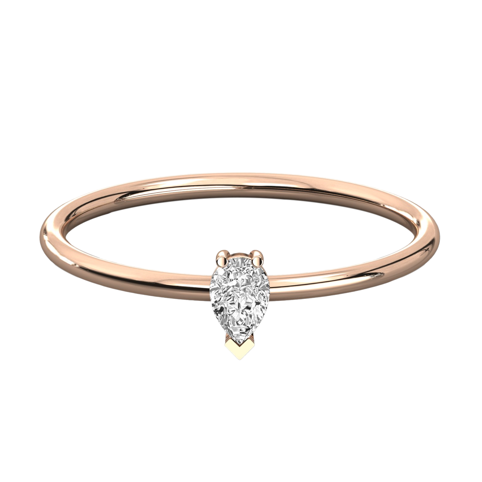 Keeva Jewels Pear Diamond Solitaire Wedding Band - KJR5452