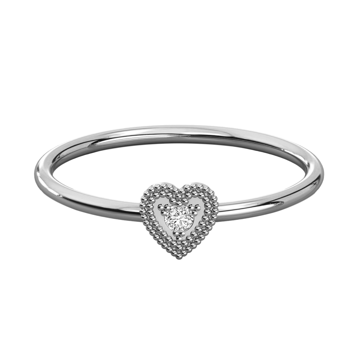 Keeva Jewels Round Diamond Heart Shape Filigree Wedding Band - KJR5455