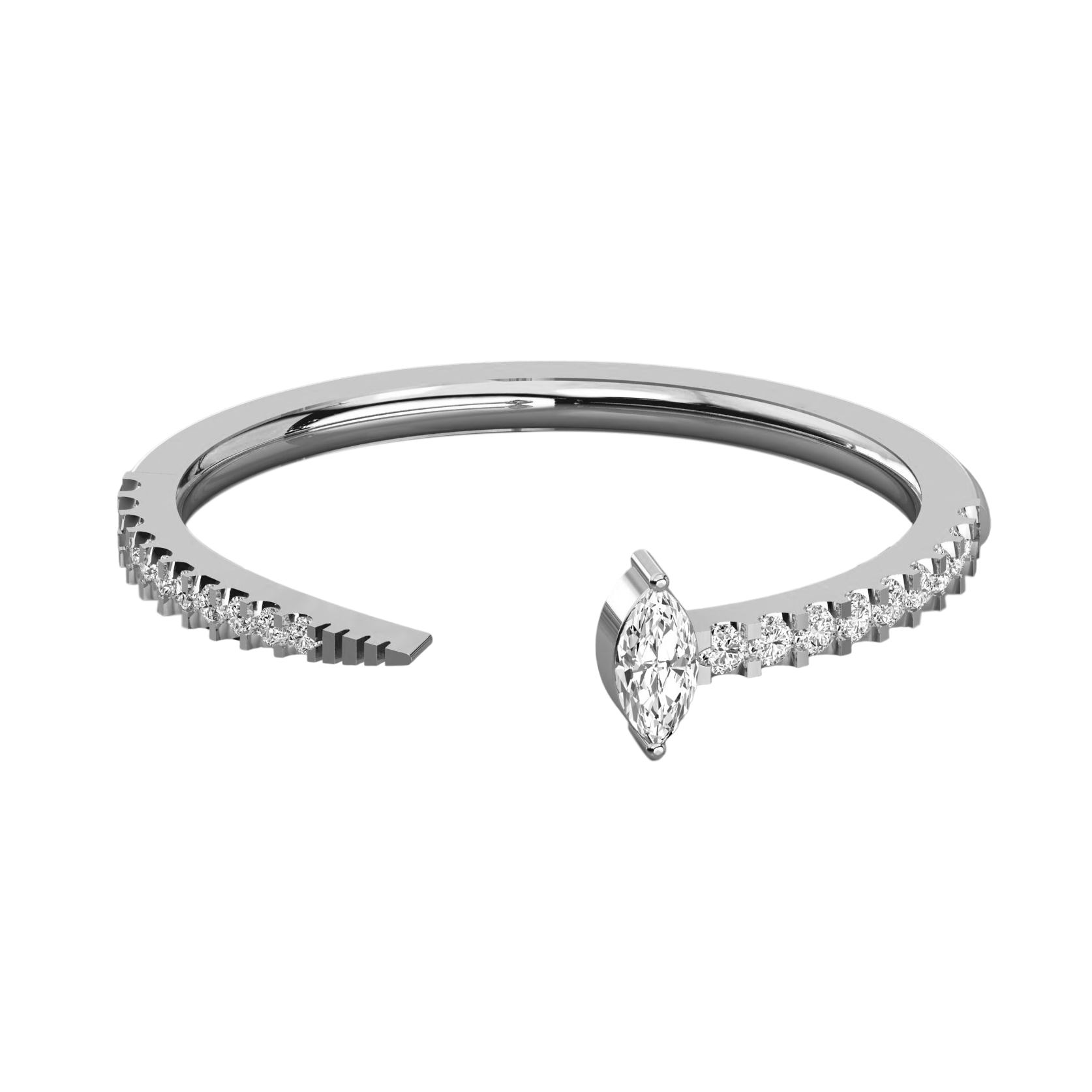 Keeva Jewels Round And Marquise Diamond Snake Tail Design Wedding Band - KJR5467