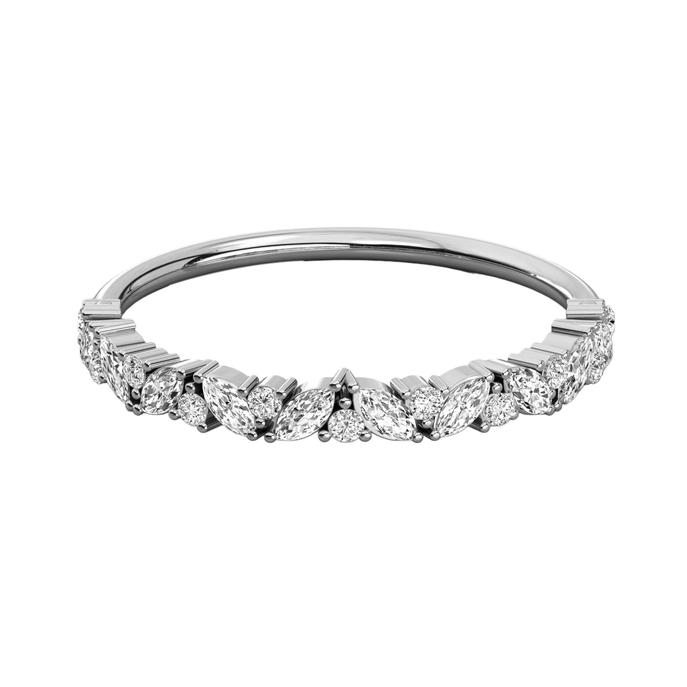 Keeva Jewels Round And Marquise Diamond Wedding Band - KJR5475