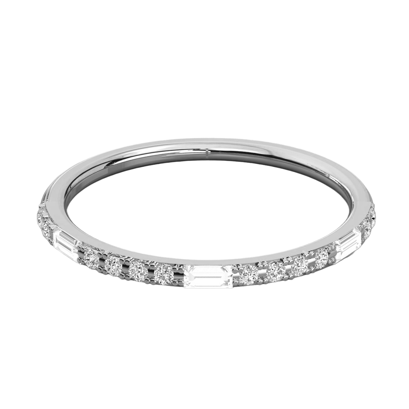 Keeva Jewels Round And Baguette Diamond Wedding Band - KJR5476