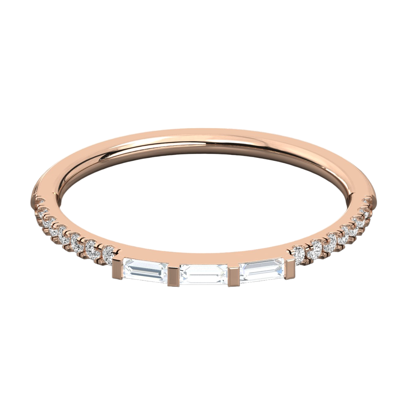 Keeva Jewels Round And Baguette Diamond Designer Wedding Band - KJR5480