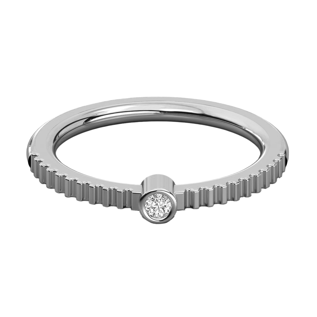 Keeva Jewels Round Diamond Staire Design Shank Wedding Band - KJR5484