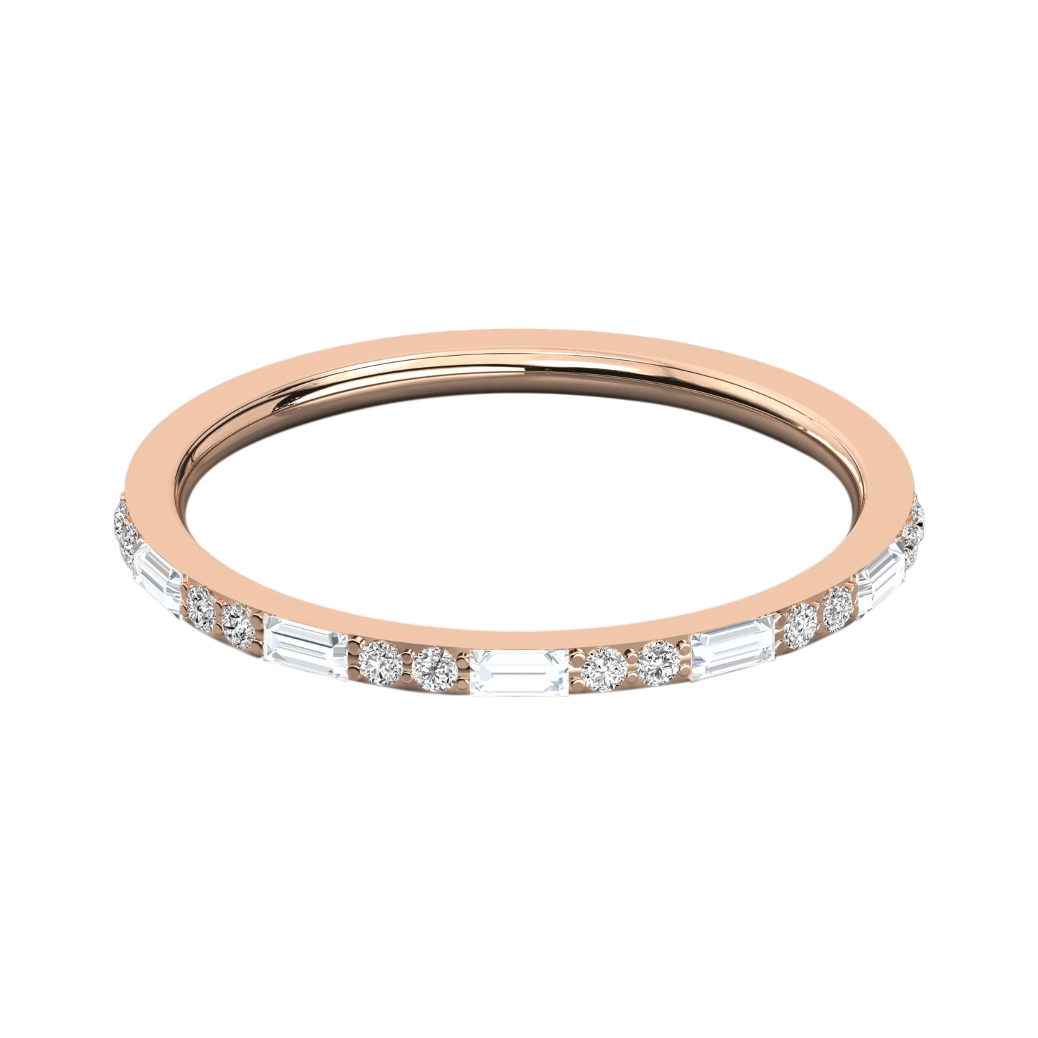 Keeva Jewels Round And Baguette Diamond Designer Wedding Band - KJR5500