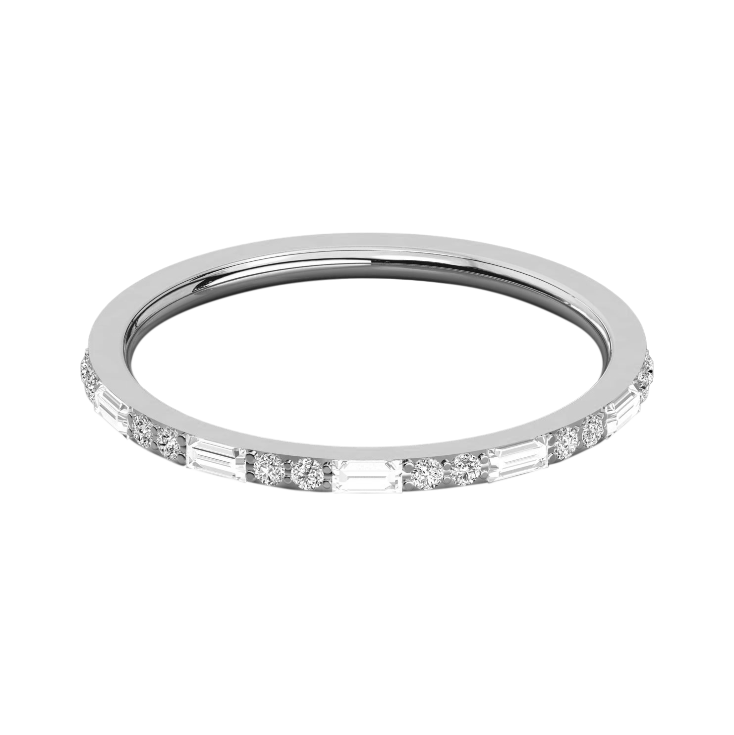 Keeva Jewels Round And Baguette Diamond Designer Wedding Band - KJR5500