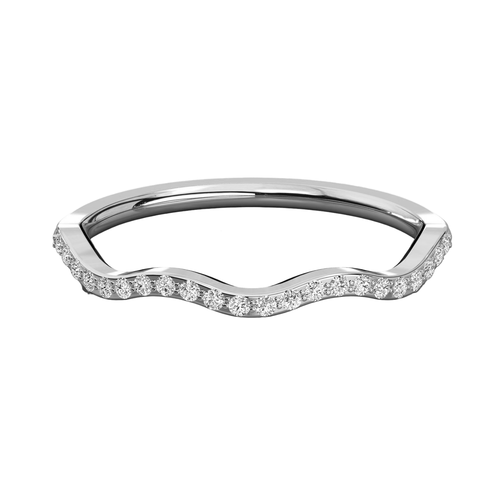 Keeva Jewels Round Diamond Sea Wave Design Wedding Band - KJR5513