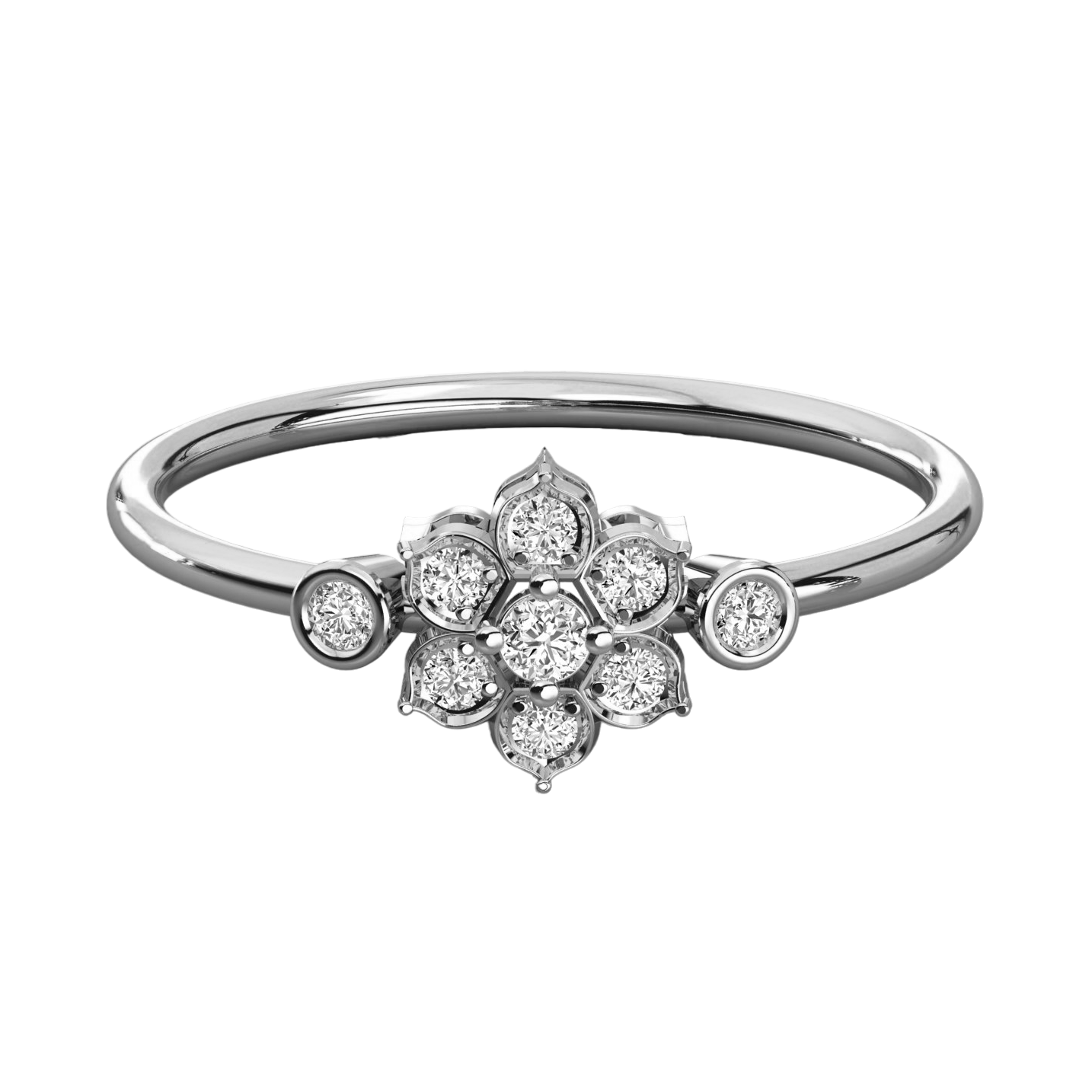 Keeva Jewels Round Diamond Floral Design Wedding Band - KJR5515