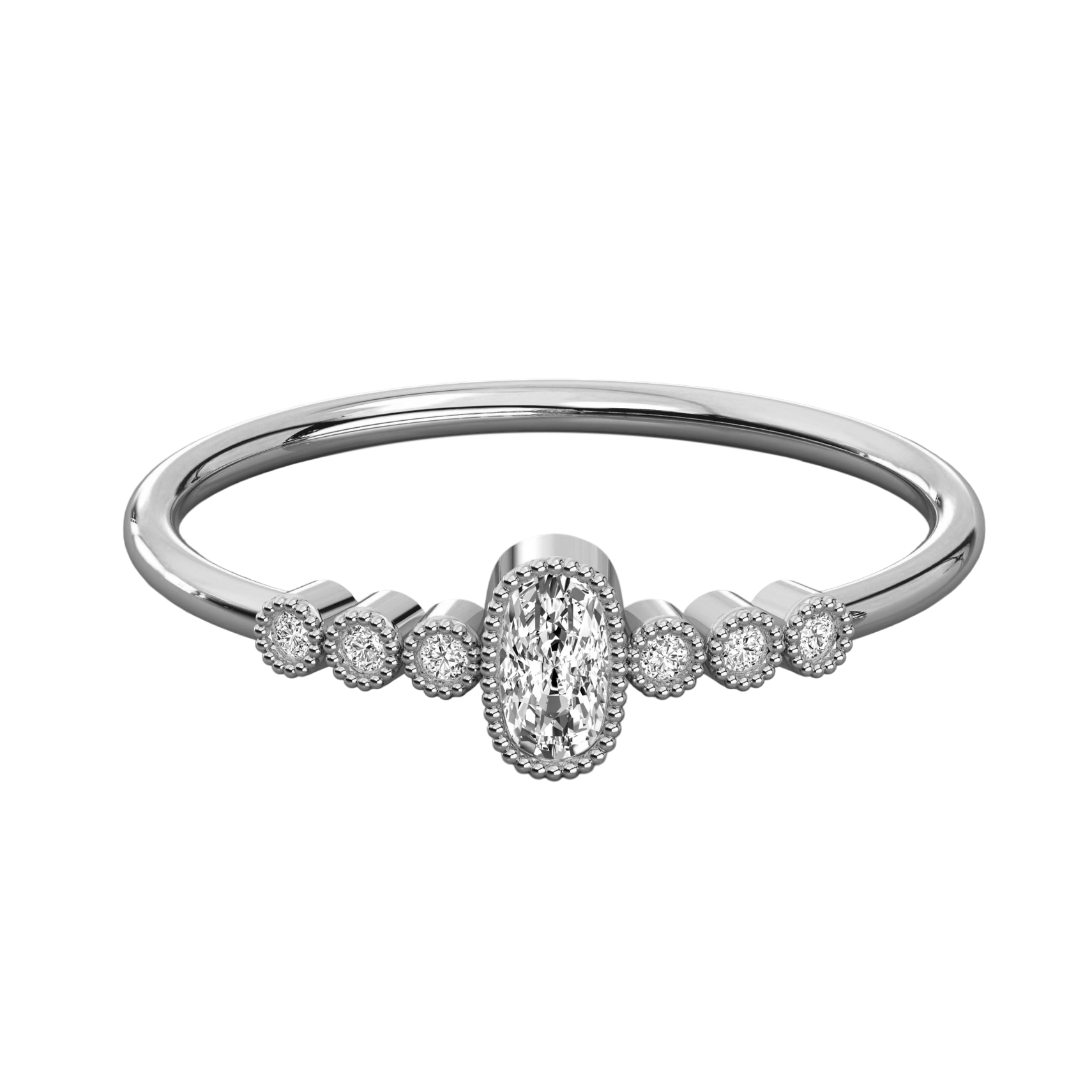 Keeva Jewels Round And Oval Diamond Wedding Band - KJR5544