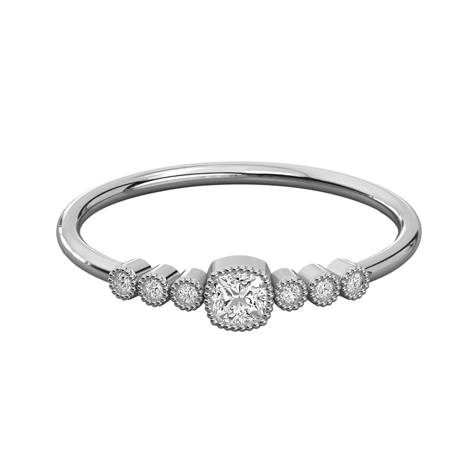 Keeva Jewels Round And Cushion Diamond Wedding Band - KJR5545