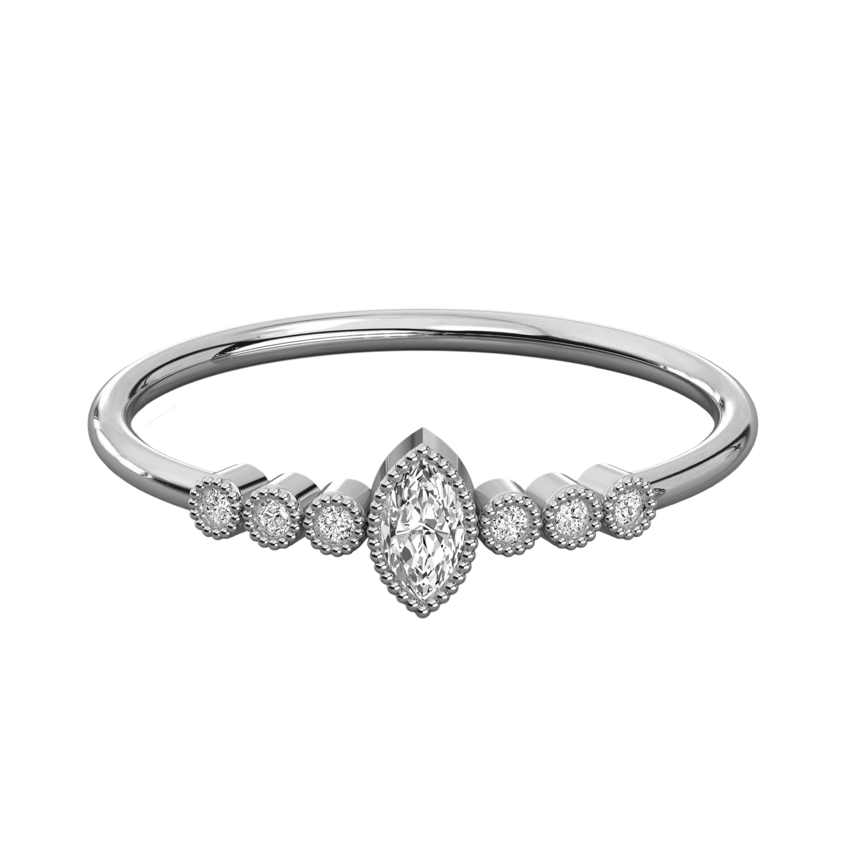 Keeva Jewels Round And Marquise Diamond Wedding Band - KJR5547