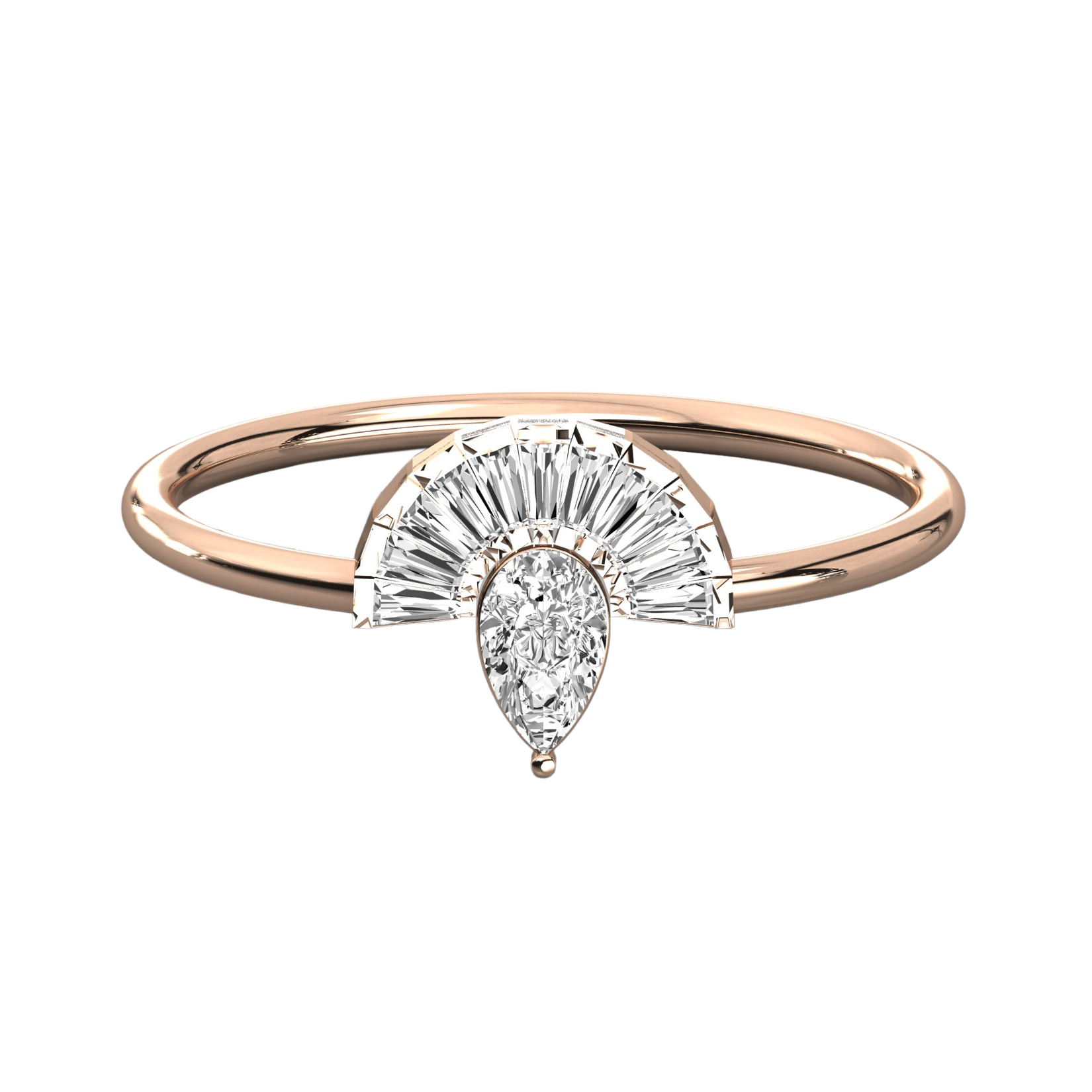 Keeva Jewels Bugette And Pear Diamond Unique Wedding Band - KJR5559