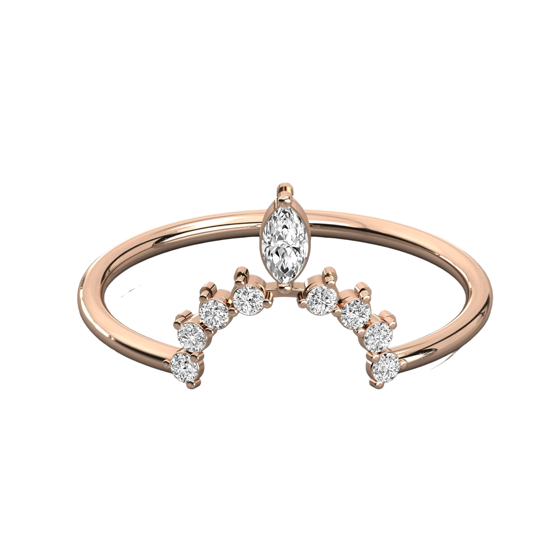 Keeva Jewels Round And Marquise Diamond Wedding Band - KJR5564