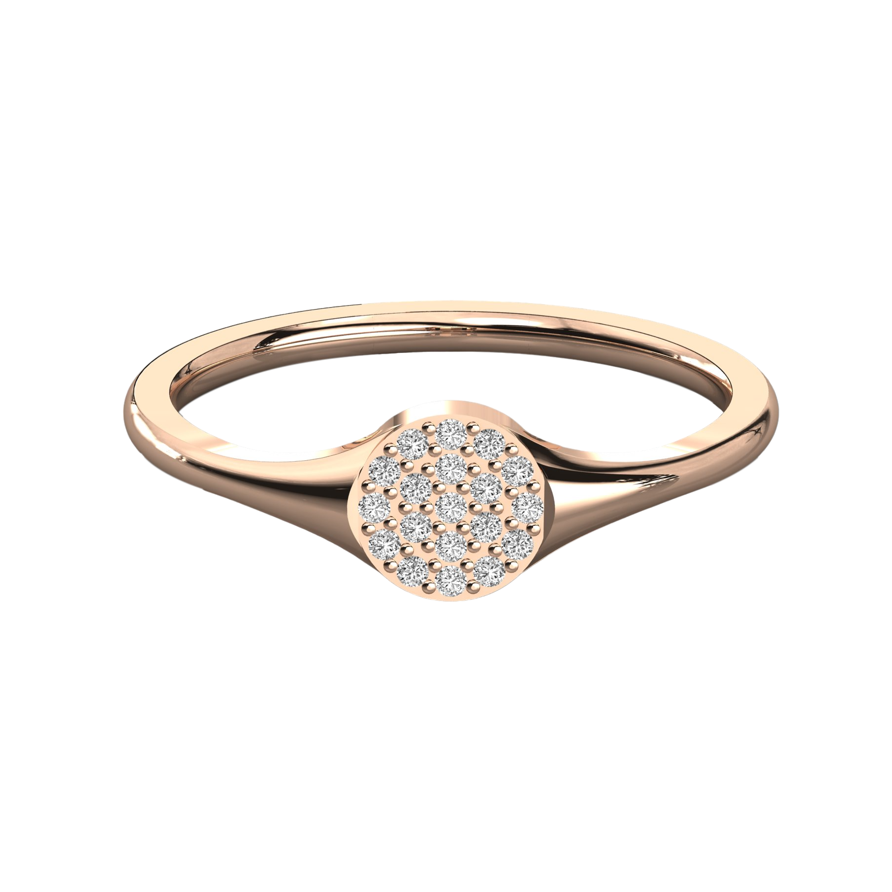 Keeva Jewels Round Diamond Signet Design Wedding Band - KJR5575