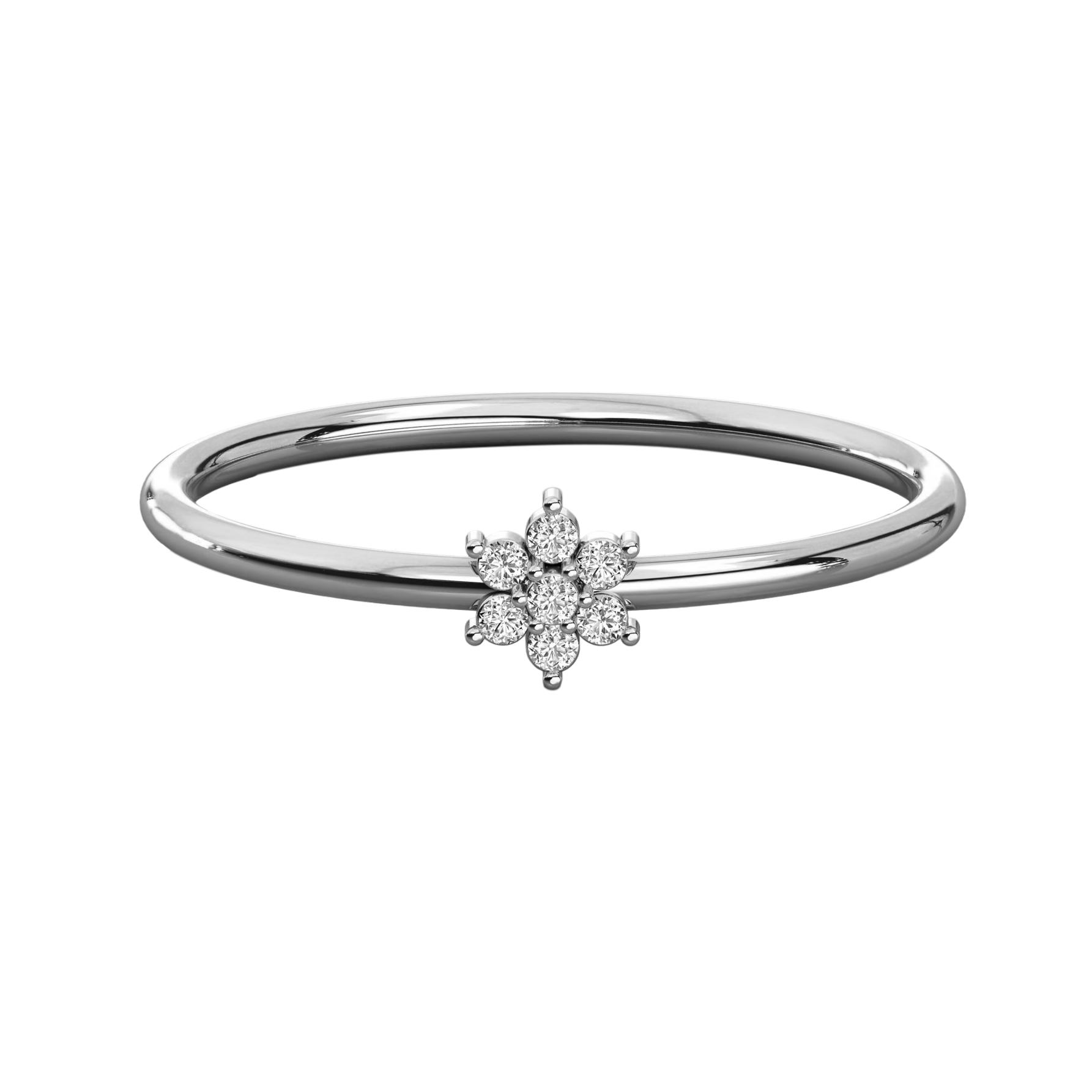 Keeva Jewels Round Diamond Flower Wedding Band - KJR5577